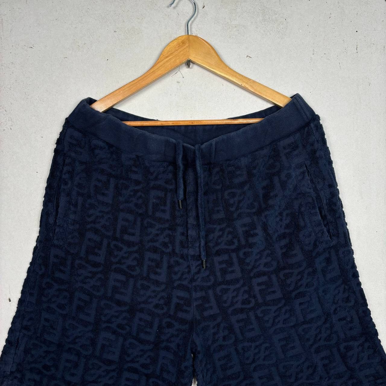 Fendi Fendi FF Monogram Terry Cloth Shorts Navy Blue 54 Size US 34 / EU 50 - 3 Thumbnail