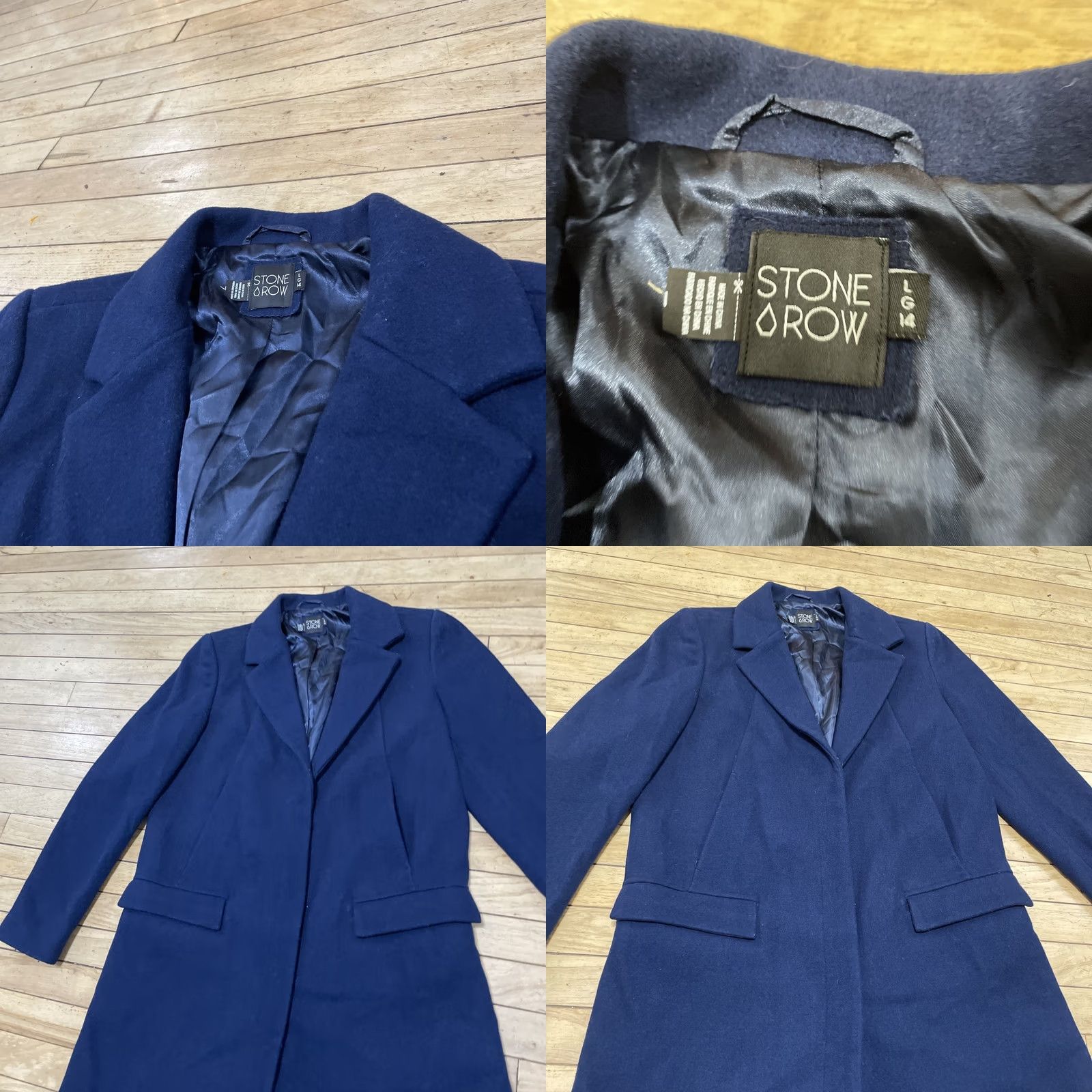 Vintage Stone Row Wool Trench Coat Women L Blue Long Overcoat Heavyweight Duster City Bohemian 90s Mens? Size L / US 10 / IT 46 - 10 Thumbnail