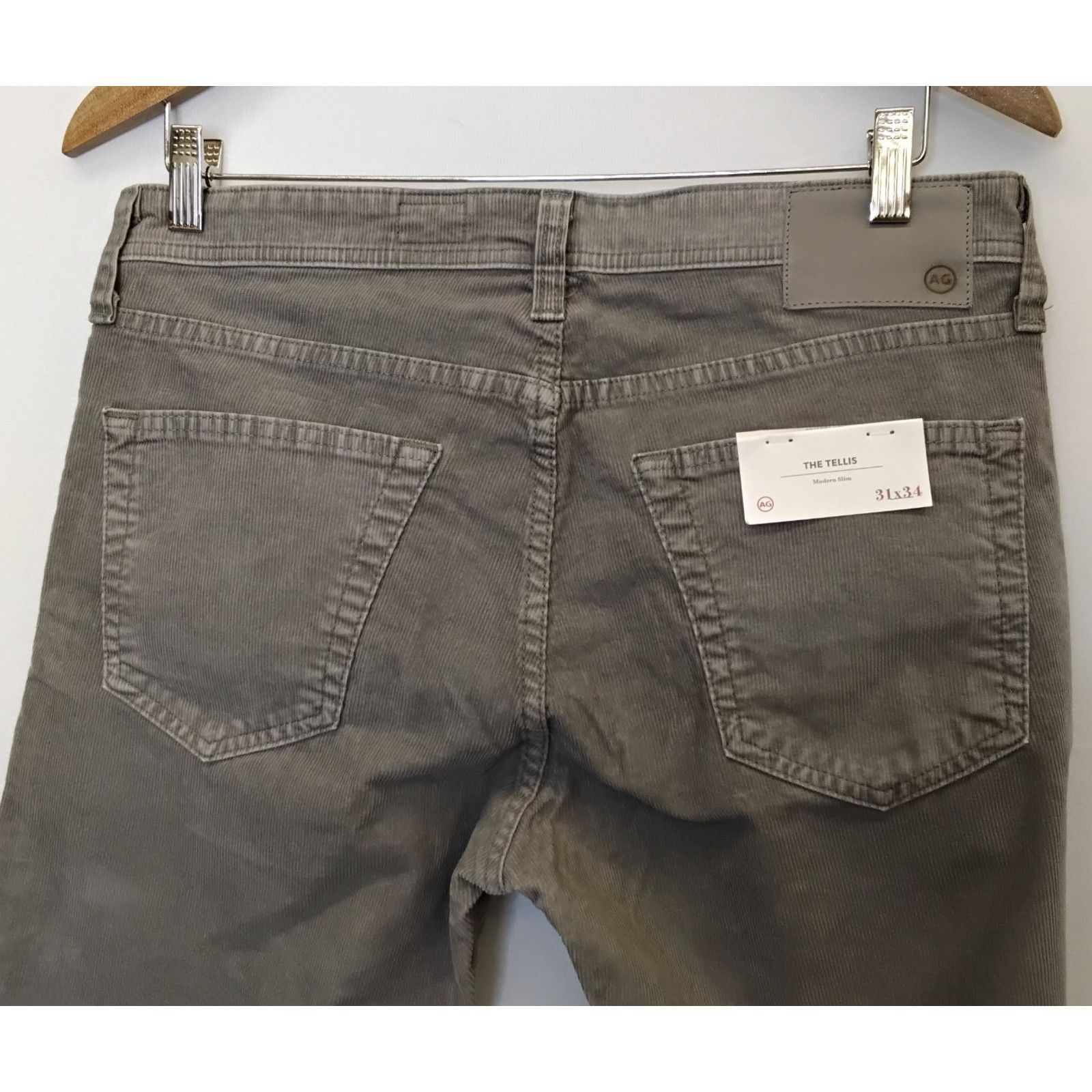 AG Adriano Goldschmied AG Adriano Goldschmied Cords The Tellis Men's 31x34 Gray NWT Size US 31 - 5 Thumbnail