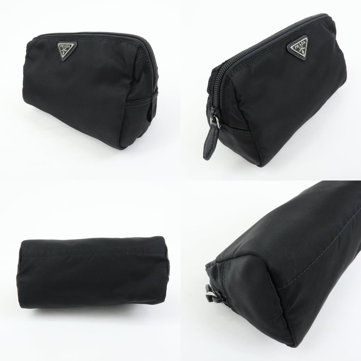 Prada Prada Triangle Logo Nylon Cosmetic Pouch Black Size ONE SIZE - 3 Thumbnail