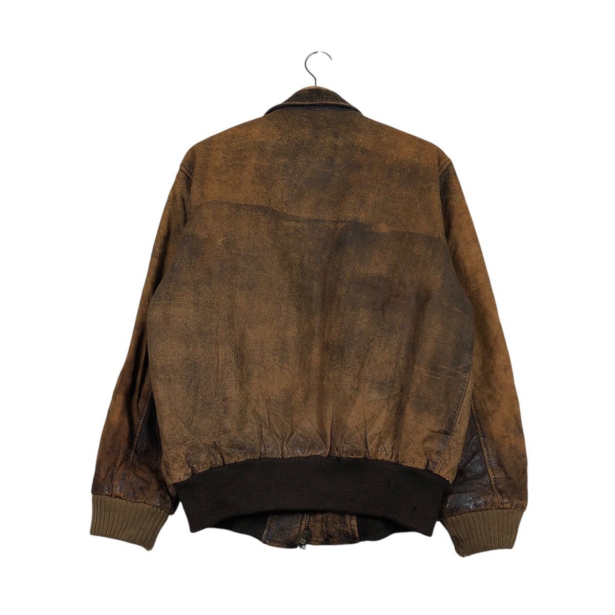 Japanese Brand Vintage Distressed Leather Bomber Jacket Grunge Patina Fade Size US M / EU 48-50 / 2 - 9 Thumbnail