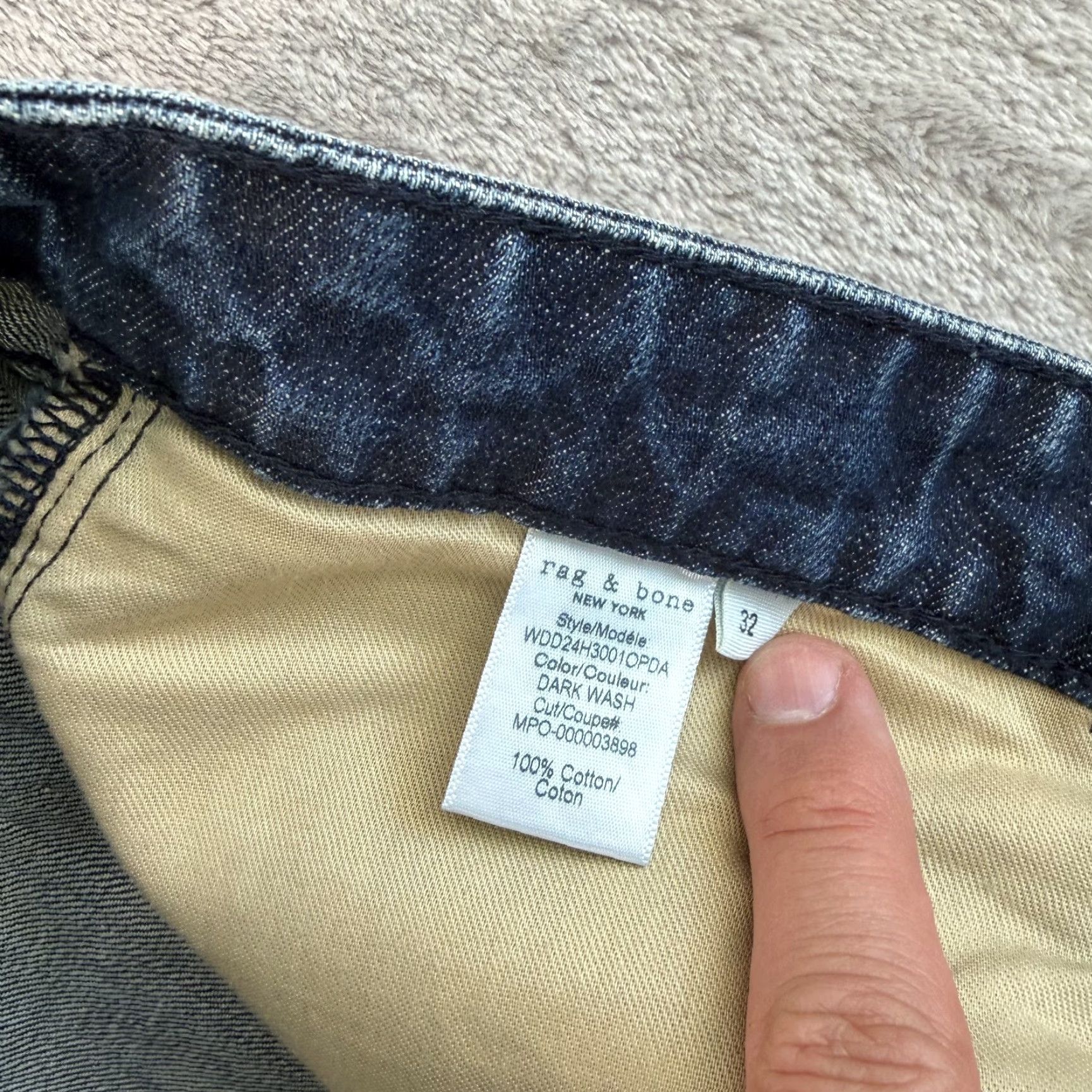 Rag & Bone Rag & Bone Lori Mid-Rise Wide Leg Jeans in Dark Wash Blue Women 32 Made USA NWT 78 Size ONE SIZE - 3 Thumbnail