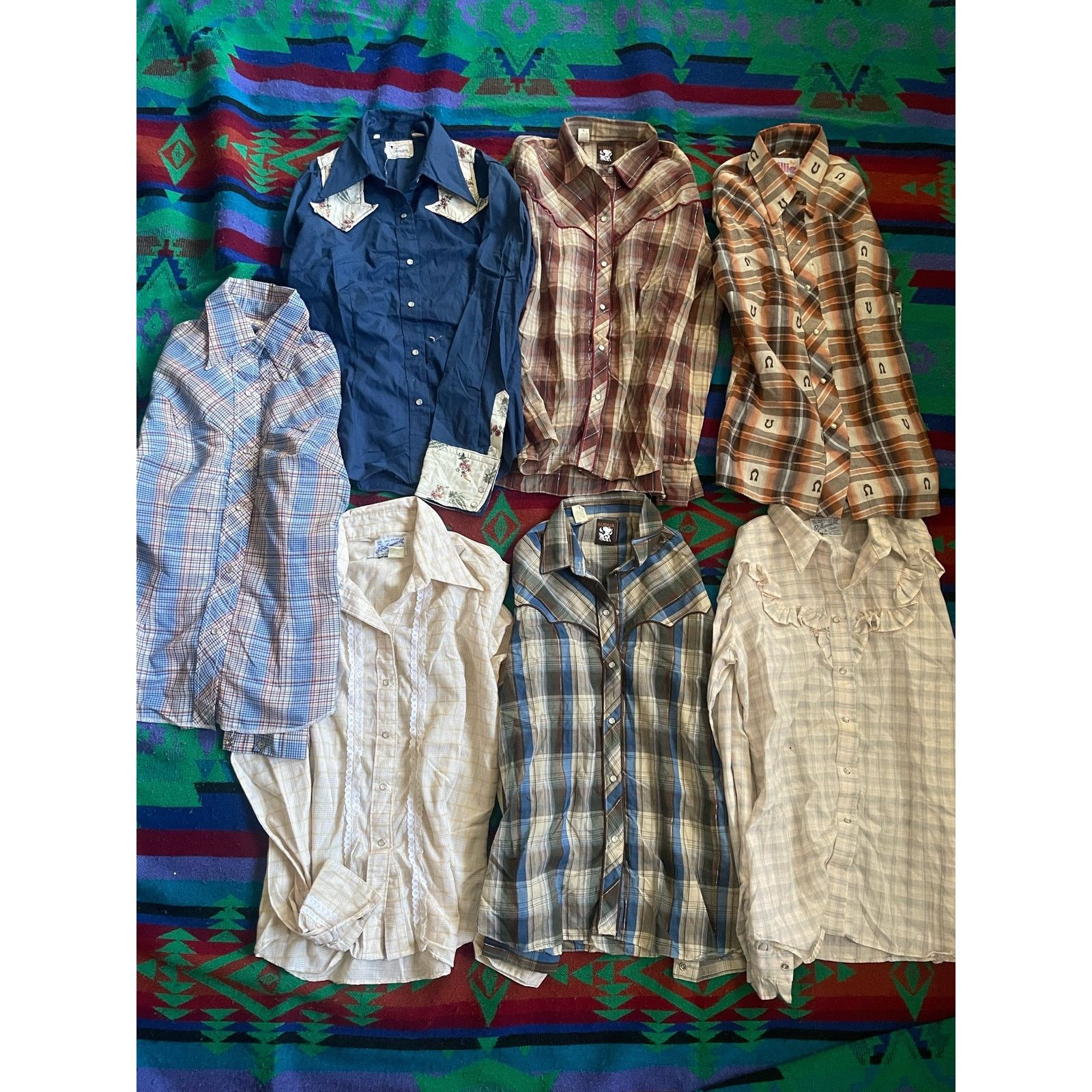 Addict Clothes Japan × Rockmount Ranch Wear Vintage women western pearl snaps long sleeves small/medium Size M / US 6-8 / IT 42-44 - 1 Thumbnail