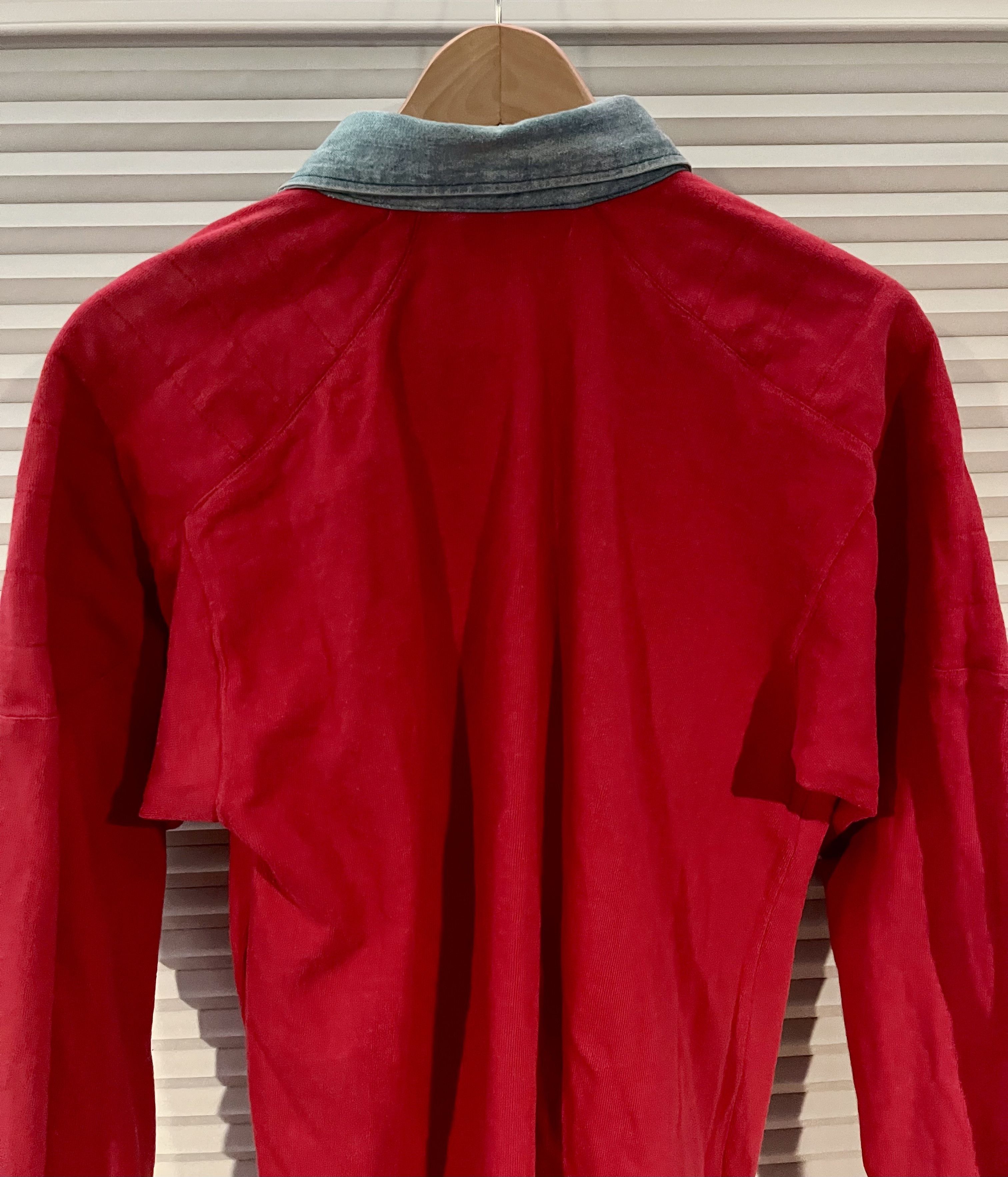 Steeplechase Vintage Red Rugby Shirt with Denim Collar - Size S Size US S / EU 44-46 / 1 - 4 Thumbnail