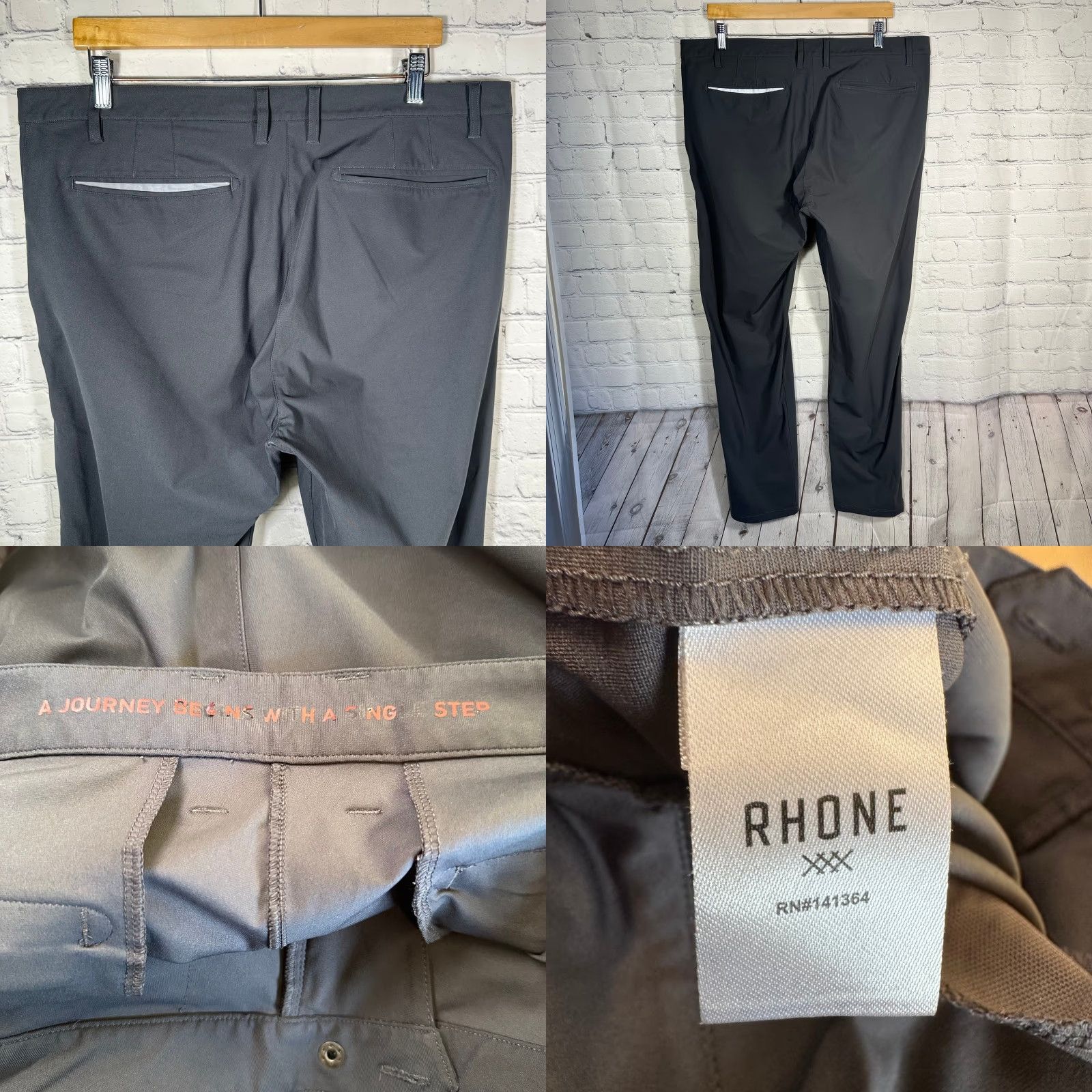 Rhone Rhone Commuter Pants Mens 38T Gray Stretch Straight Leg Performance Trousers Size US 36 / EU 52 - 8 Thumbnail