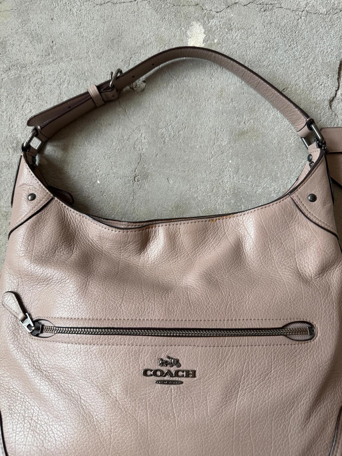 Coach Coach Leather Hobo Shoulder Bag Beige Size ONE SIZE - 3 Thumbnail
