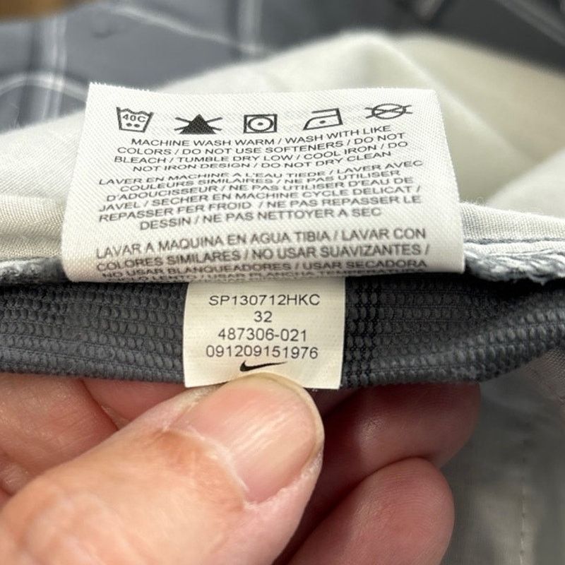 Nike Nike Mens 32/M Gray Plaid athletic Golf Shorts Size US 32 / EU 48 - 5 Thumbnail