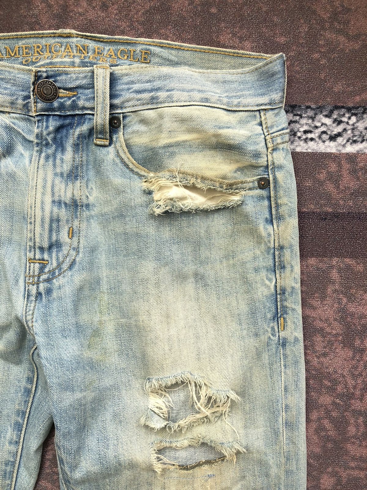 American Eagle Outfitters 💸LASTDROP💸 American Eagle Ripped Rusty Jeans Punk Style Size US 32 / EU 48 - 4 Thumbnail