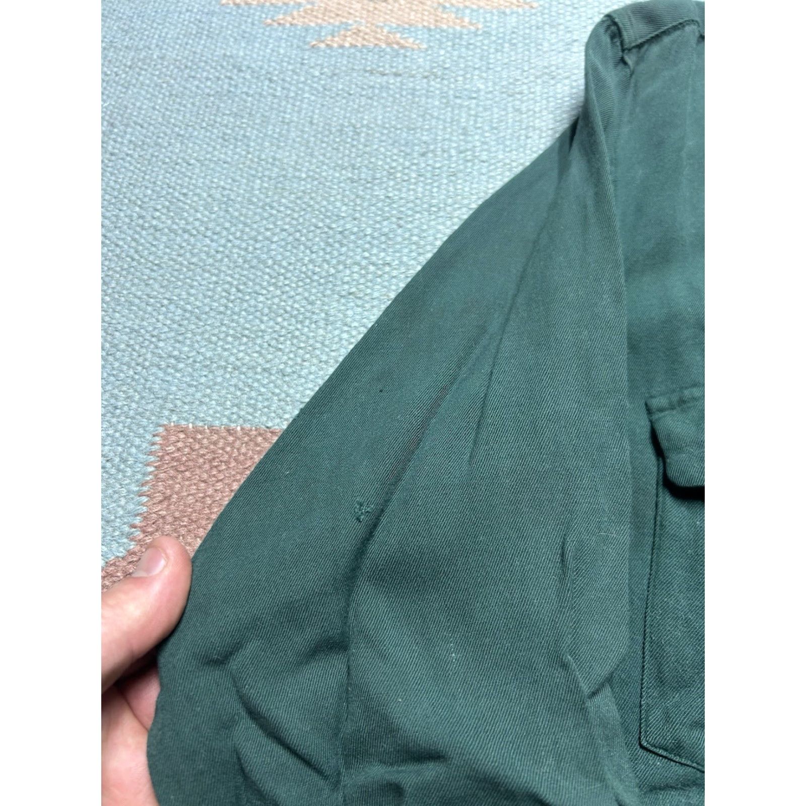 Vintage VINTAGE 1940s rayon gabardine button shirt forest green long sleeve men’s medium Size US M / EU 48-50 / 2 - 4 Thumbnail