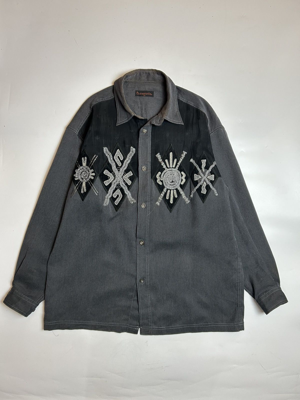 Japanese Brand SANTA FE BUTTON UP EMBROIDERY SHIRT Size US XL / EU 56 / 4 - 1 Thumbnail