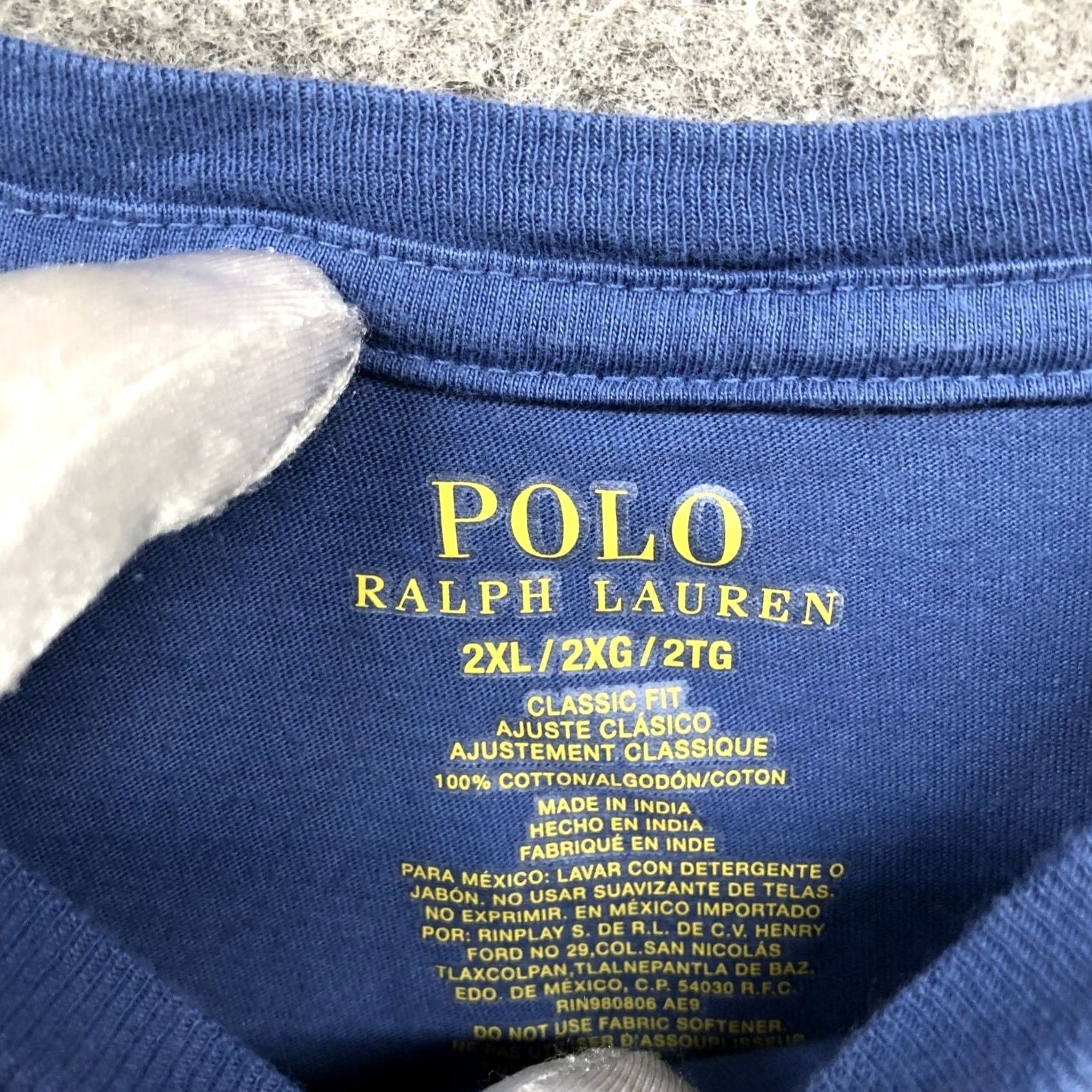 Polo Ralph Lauren Polo Ralph Lauren T Shirt Mens 2XL Short Sleeve Blue Crewneck Pony Logo Cotton Size US XXL / EU 58 / 5 - 5 Thumbnail