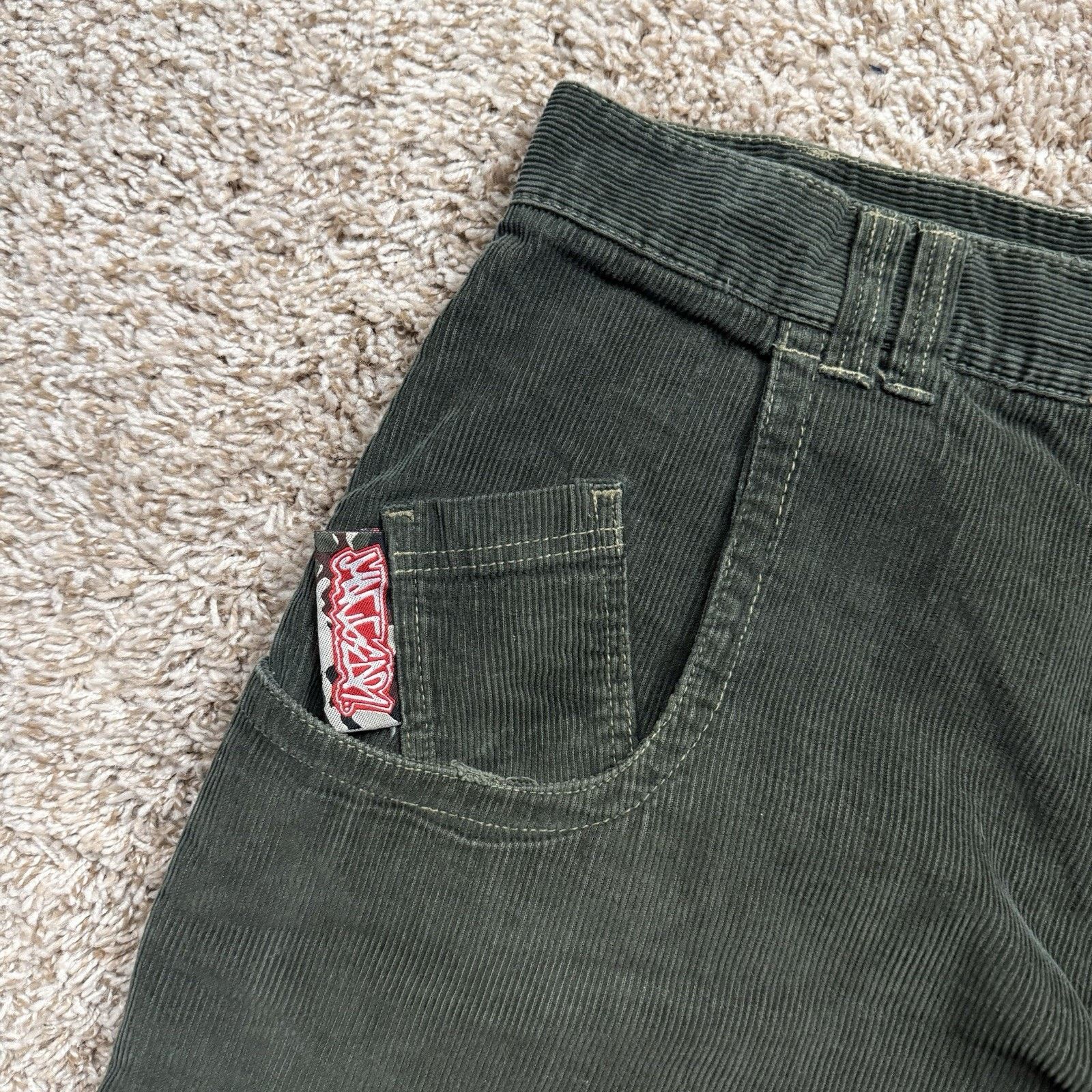 Vintage Vintage 90s MacGear Green Wide Leg Baggy Corduroy Rave Pants Size US 35 - 8 Thumbnail