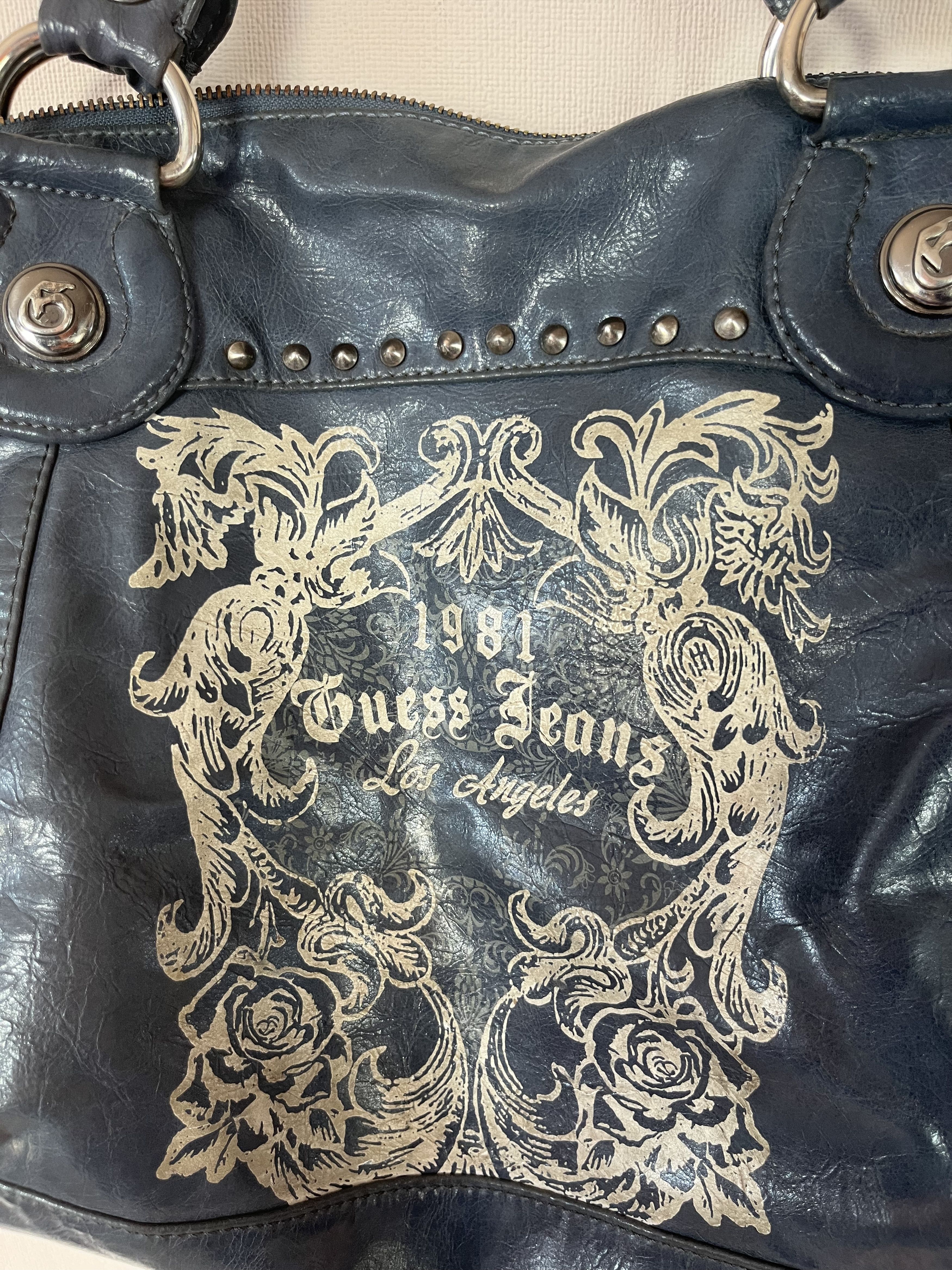 Guess Guess Jeans Y2K Studded Shoulder Bag Blue Vintage Logo Purse Size ONE SIZE - 2 Thumbnail