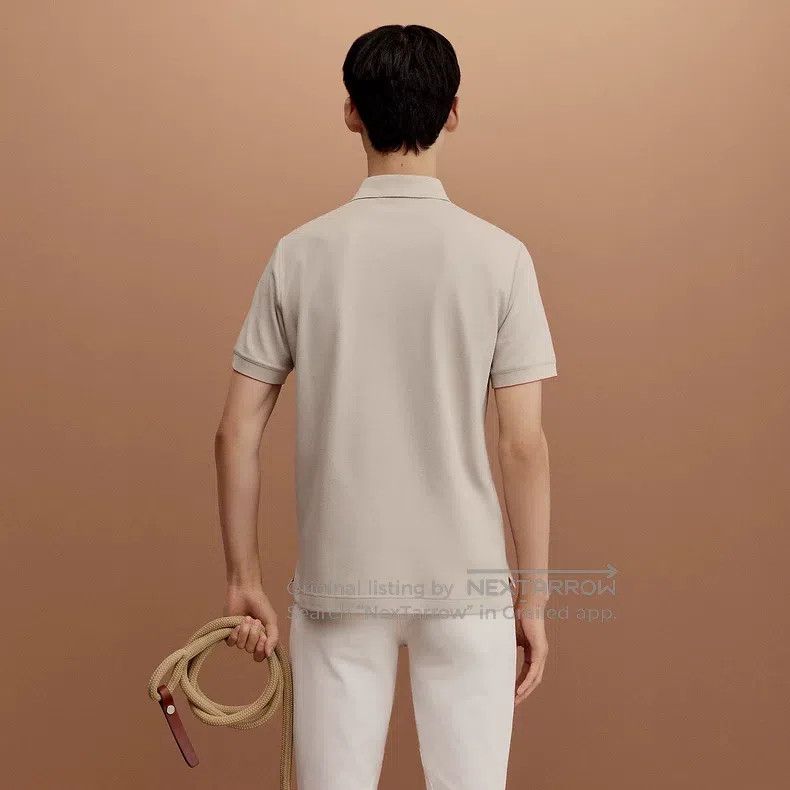 Hermes Hermes Polo men's equestrian series short-sleeve, stone gr Size US XL / EU 56 / 4 - 7 Thumbnail