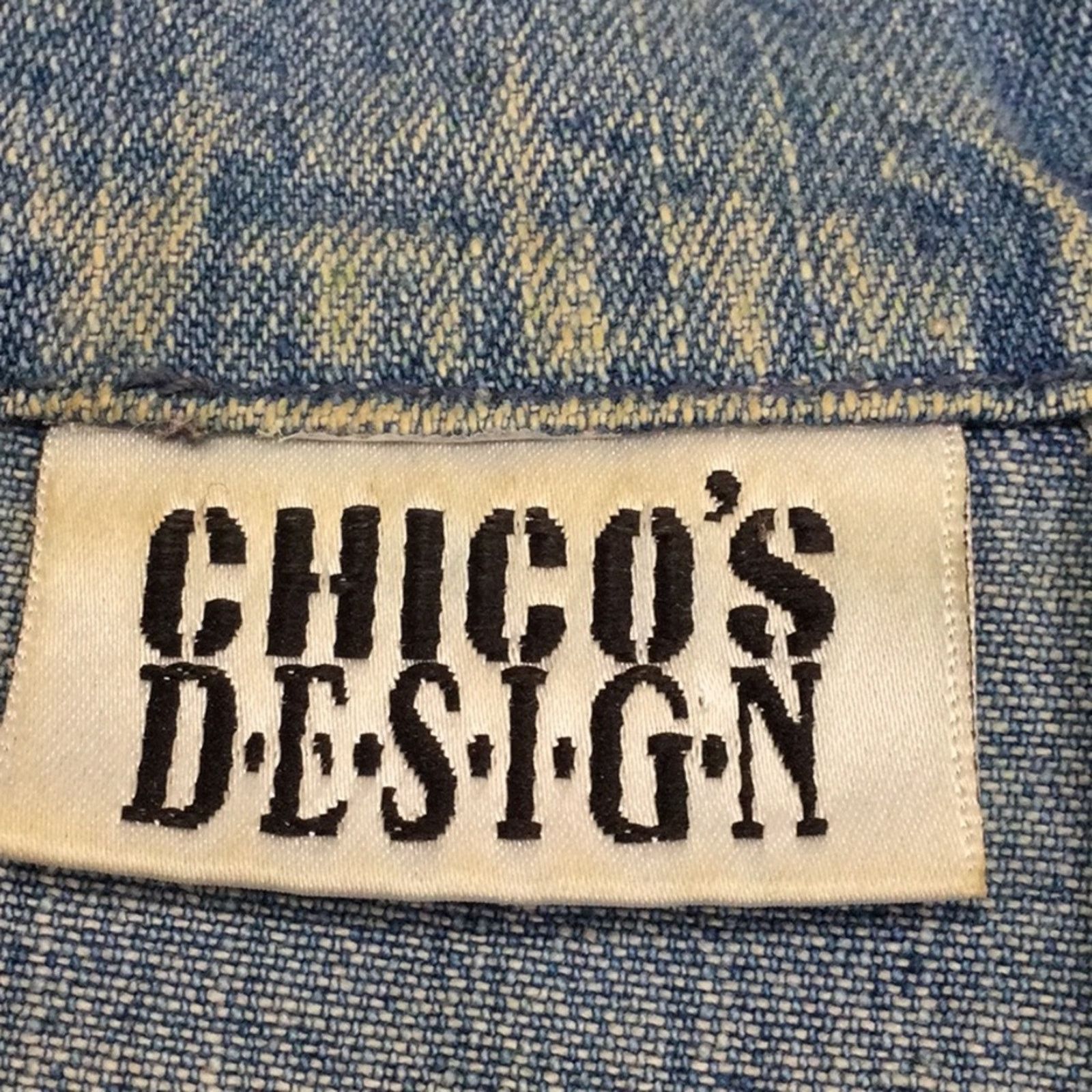 Chicos Chico's Design Vintage Artsy Beaded Jean Jacket 3/XL/16 Size XL / US 12-14 / IT 48-50 - 13 Thumbnail