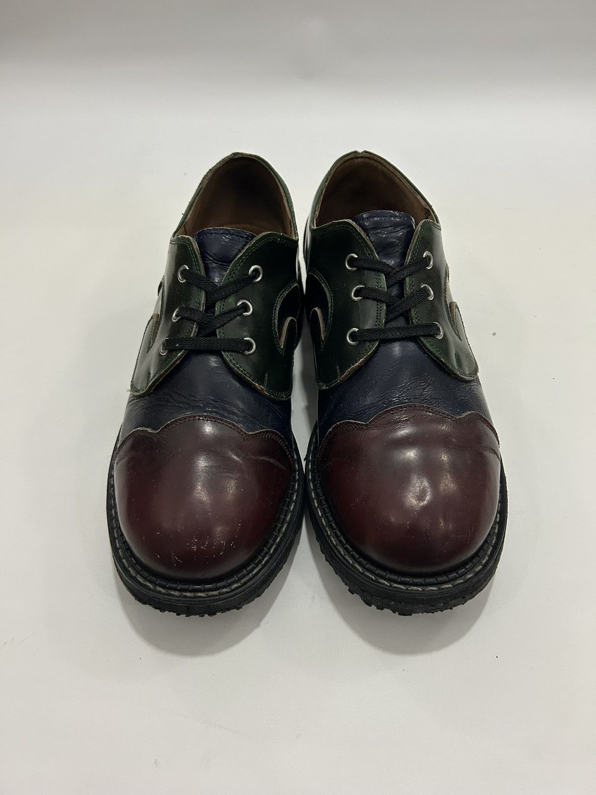 John Fluevog Gibson Swirl Leather Derby Shoes Size US 11 / EU 44 - 3 Thumbnail