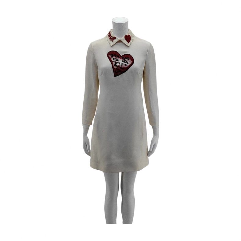 Valentino Valentino Beige wool dress with long sleeves Size S / US 4 / IT 40 - 1 Thumbnail