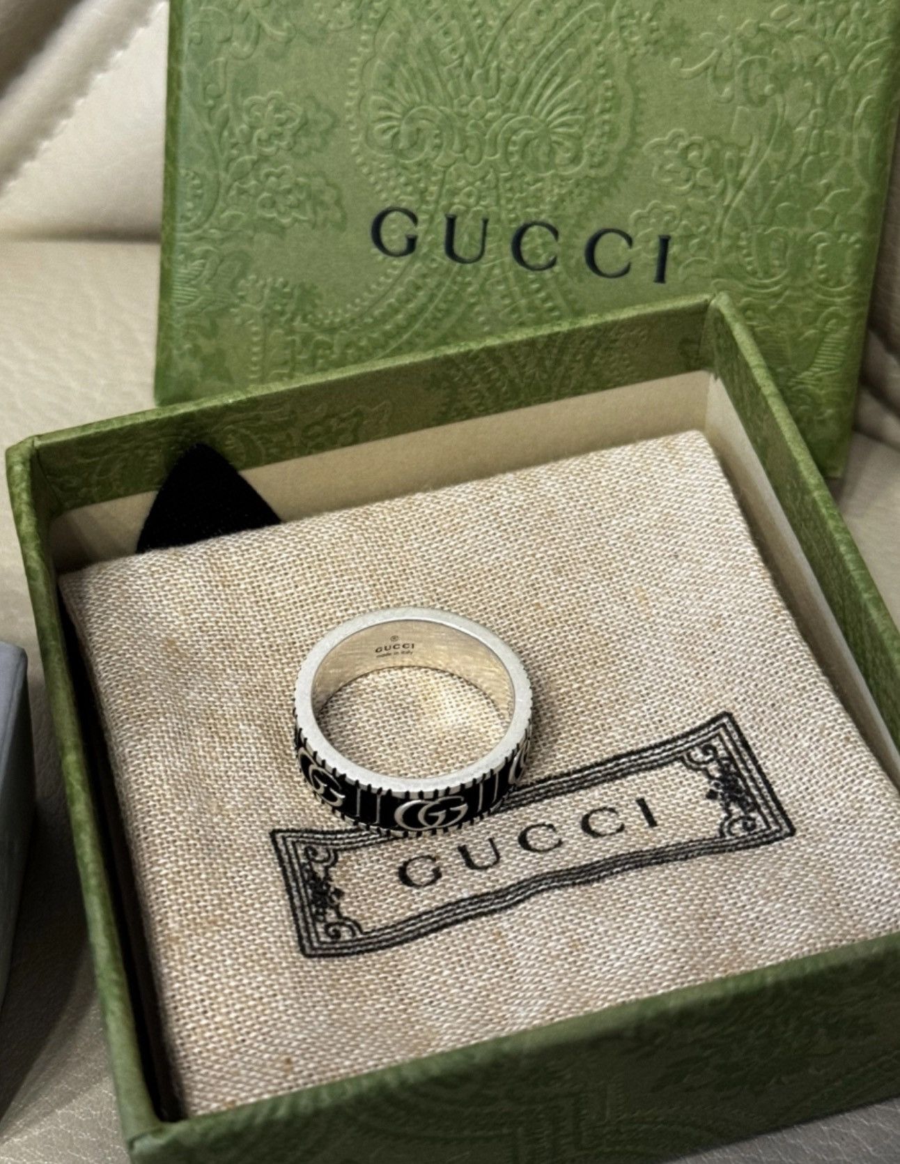 Gucci Gucci RING WITH DOUBLE G IN SILVER Unisex Size 24 (64mm) Size ONE SIZE - 6 Thumbnail