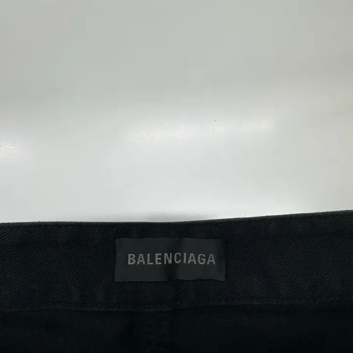 Balenciaga Balenciaga Black Cutoff Denim Mini Skirt 0079-2507 Size 35" - 5 Thumbnail