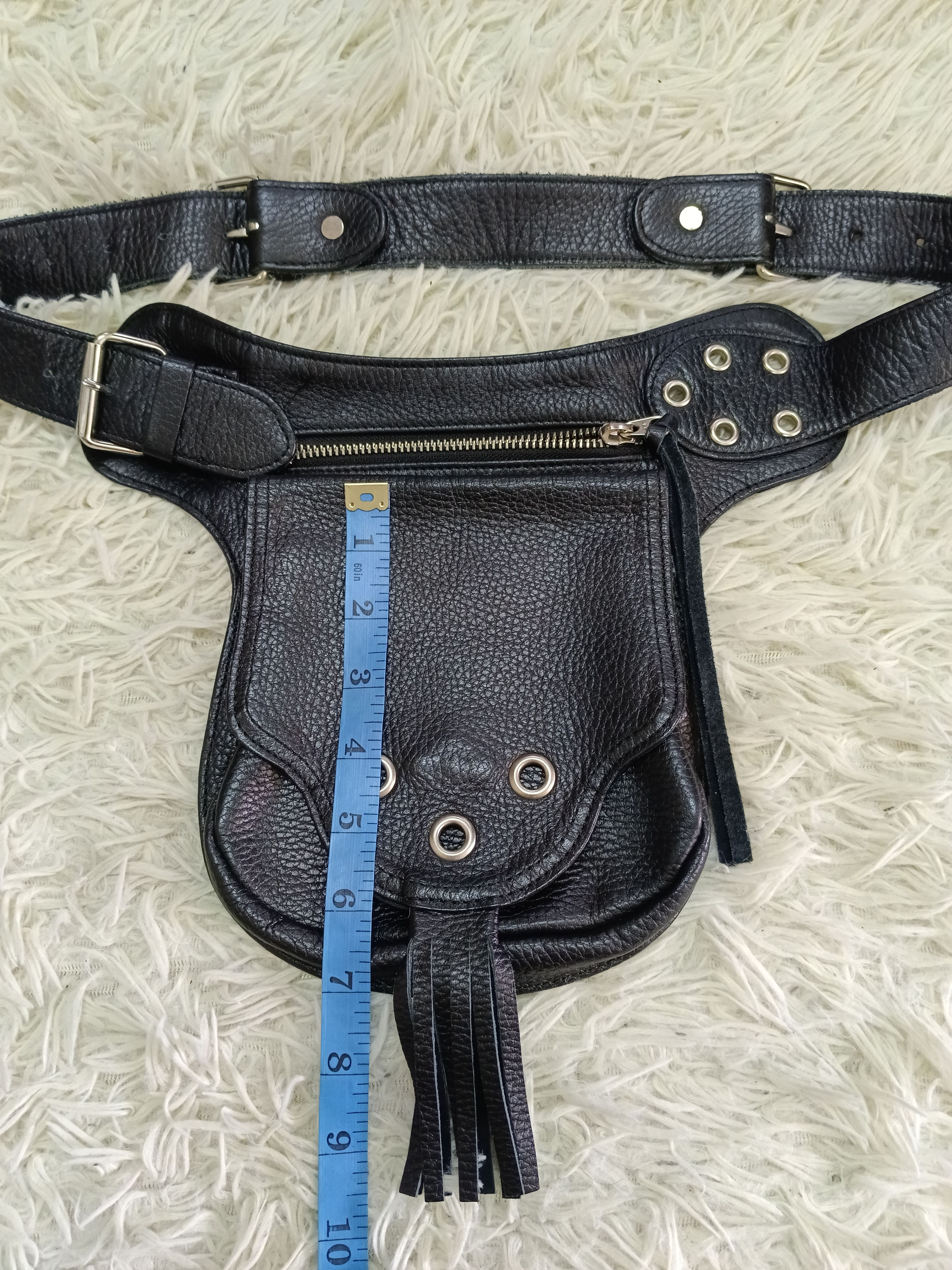 Leather LEATHER BLACK EIKO KONDO WAIST BAG(MAX SIZE 35) Size ONE SIZE - 5 Thumbnail