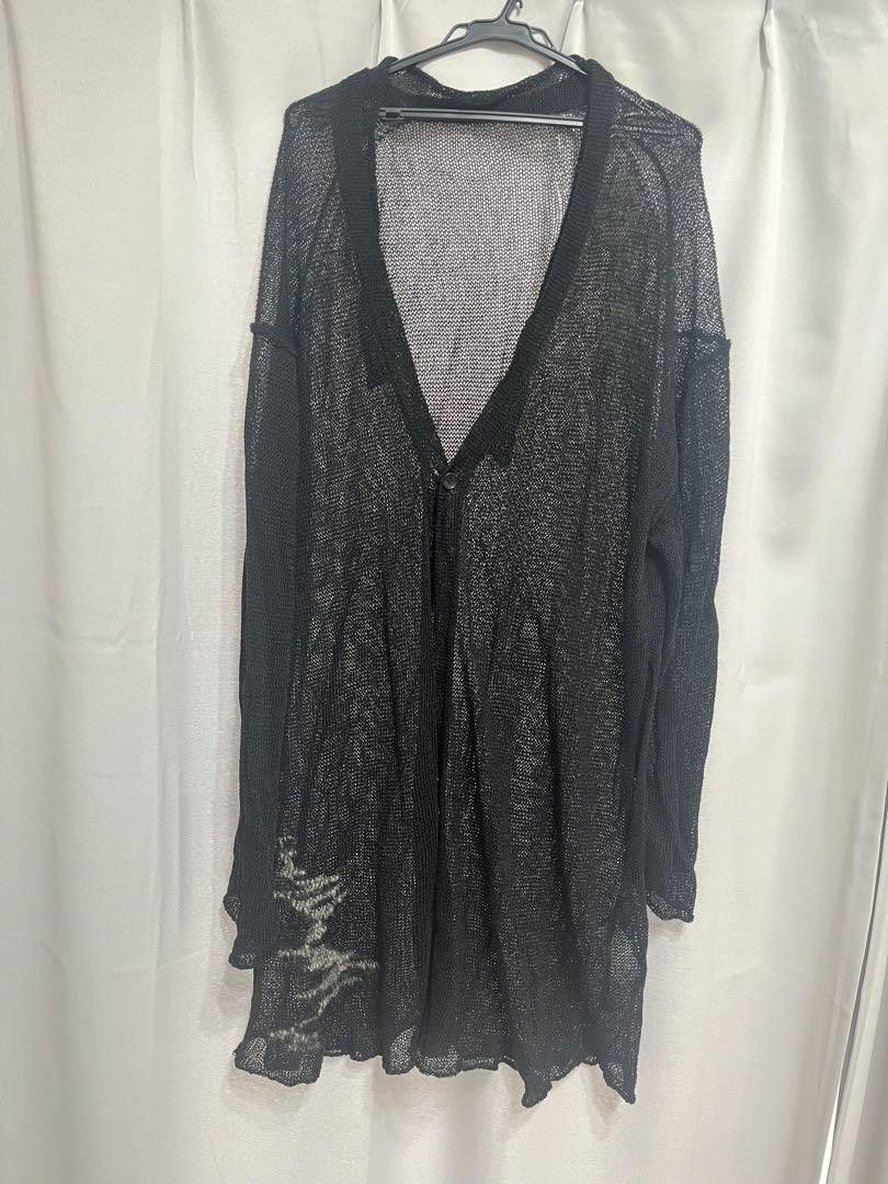 Yohji Yamamoto yohji yamamoto pour homme Sheer/black long cardigan Size US L / EU 52-54 / 3 - 1 Thumbnail
