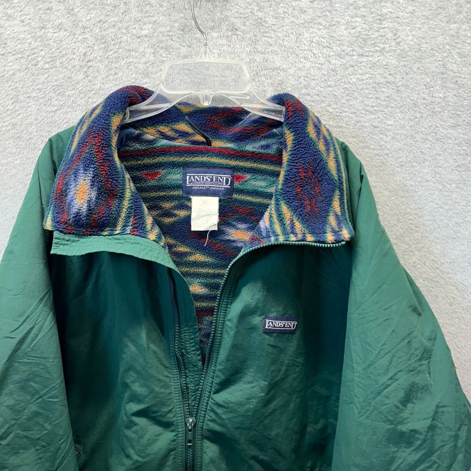 Vintage Vintage Lands End Jacket Adult Extra Large XL Green Aztec Lined Made in USA Mens Grailed
