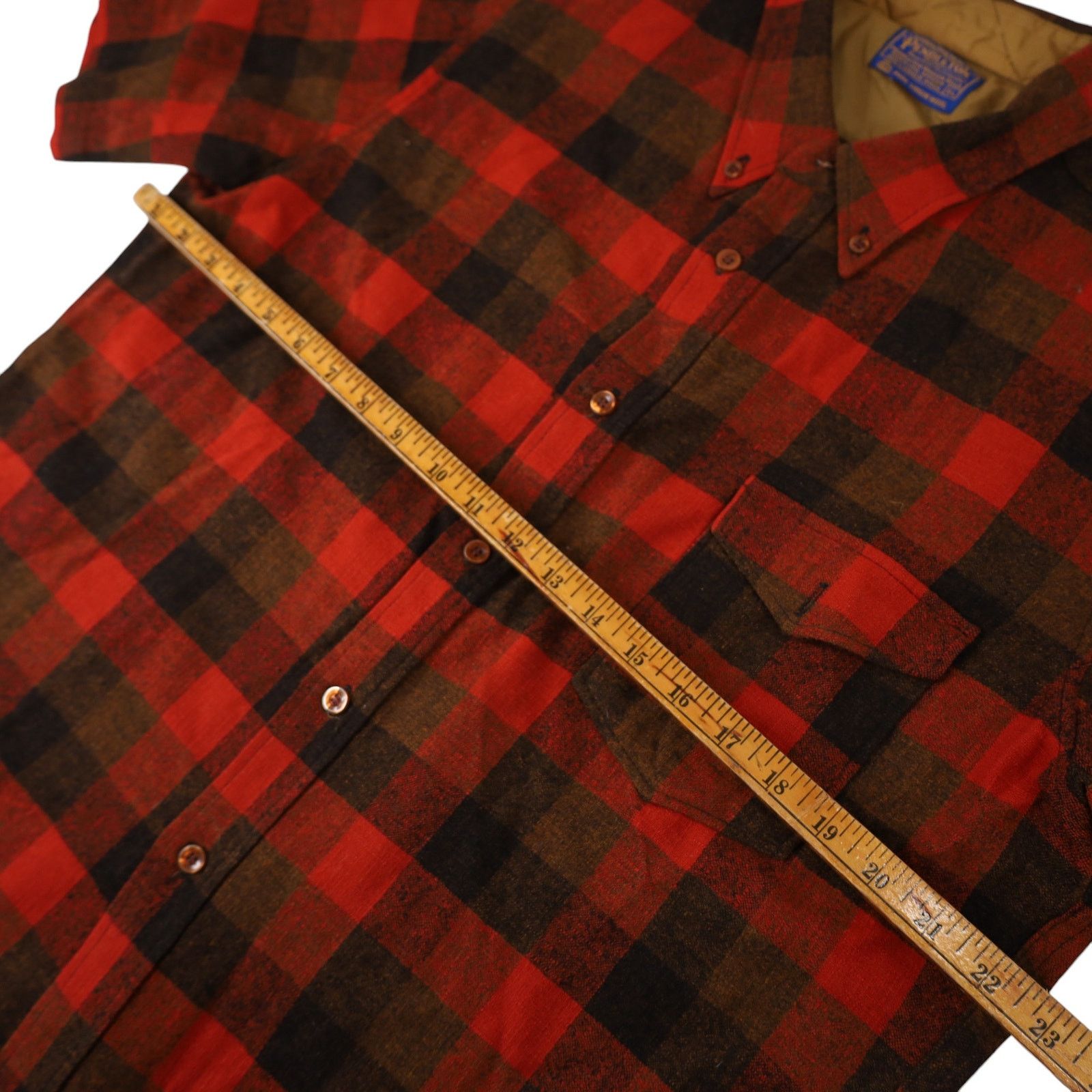 Pendleton × Vintage Vintage Pendleton %100 Wool Short Sleeve Button Up Shirt Size US XL / EU 56 / 4 - 7 Thumbnail