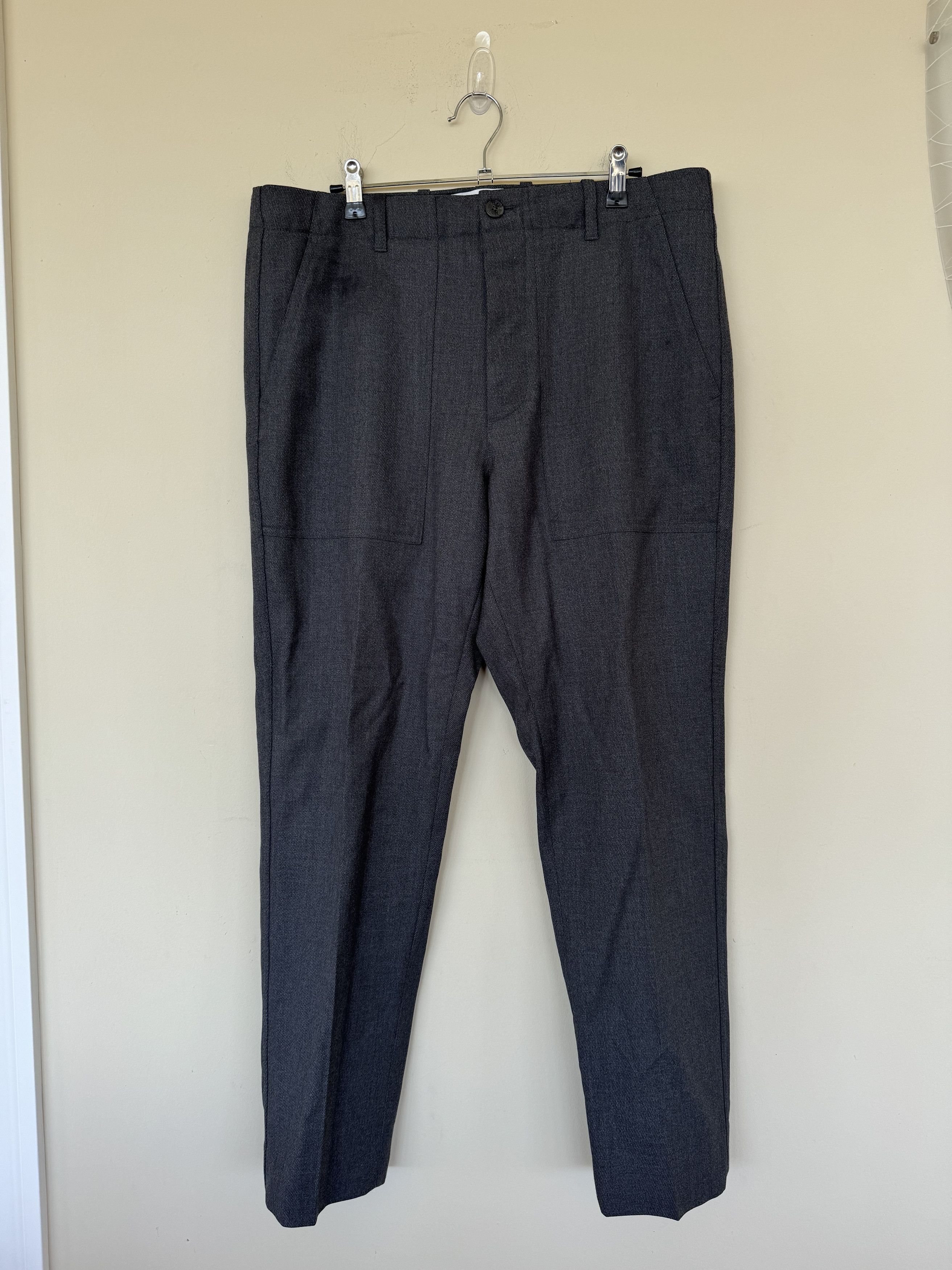 image of Closed Grey Trousers, Men's (Size 33)