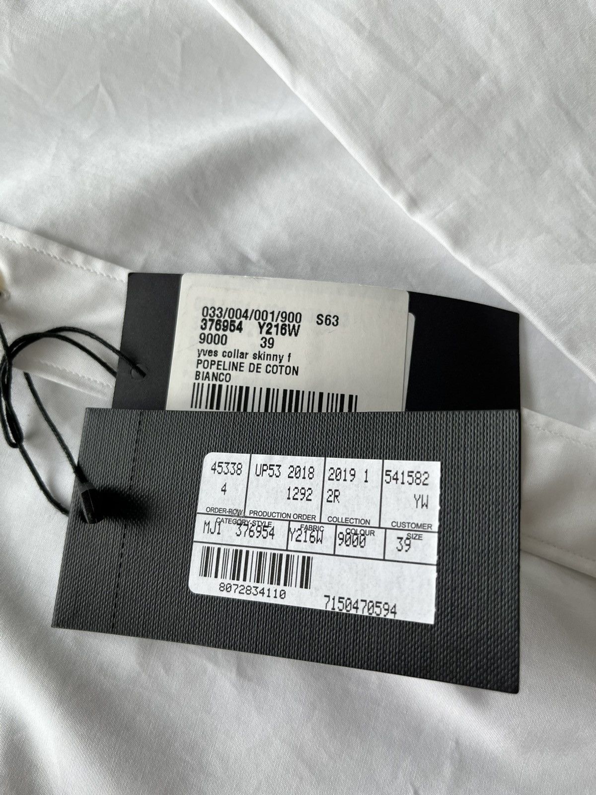 Hedi Slimane × Saint Laurent Paris × Yves Saint Laurent Super Rare Brand New Yves Hedi Skinny Collar Dressy Shirt Size US M / EU 48-50 / 2 - 5 Thumbnail
