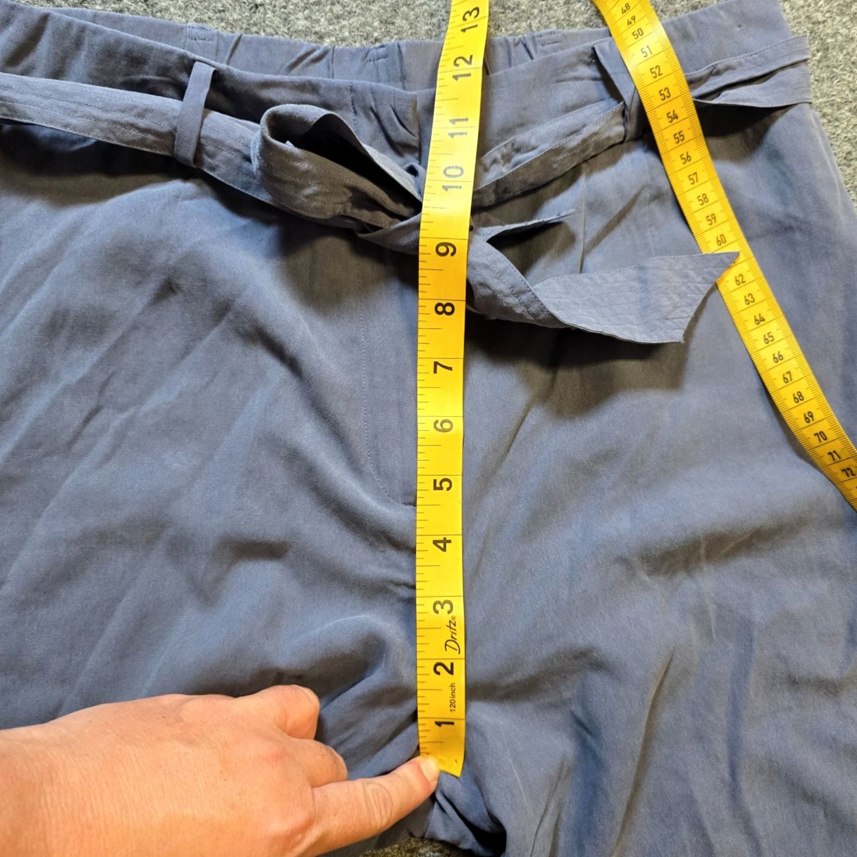 J. Jill J Jill Pants Women Size 6 Blue Silk Wide-Leg Belted Dress Pants Quiet Luxury Capsule Casual Business Travel Regular Women Size 28" / US 6 / IT 42 - 7 Thumbnail