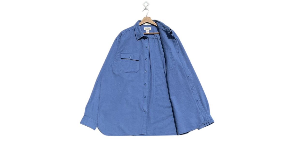 L.L. Bean RARE🔥 L.L Bean Men's Blue Chamois Cloth Button Down Shirt Size US XL / EU 56 / 4 - 3 Thumbnail