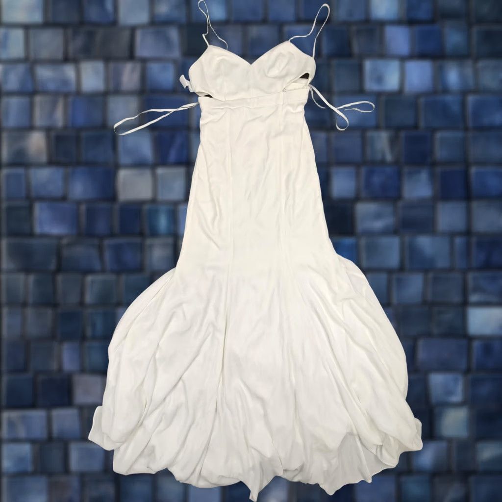 Vintage Fame And Partners Dress Womens 6 White Sweetheart Cutout Mermaid Maxi Gown Size M / US 6-8 / IT 42-44 - 1 Thumbnail