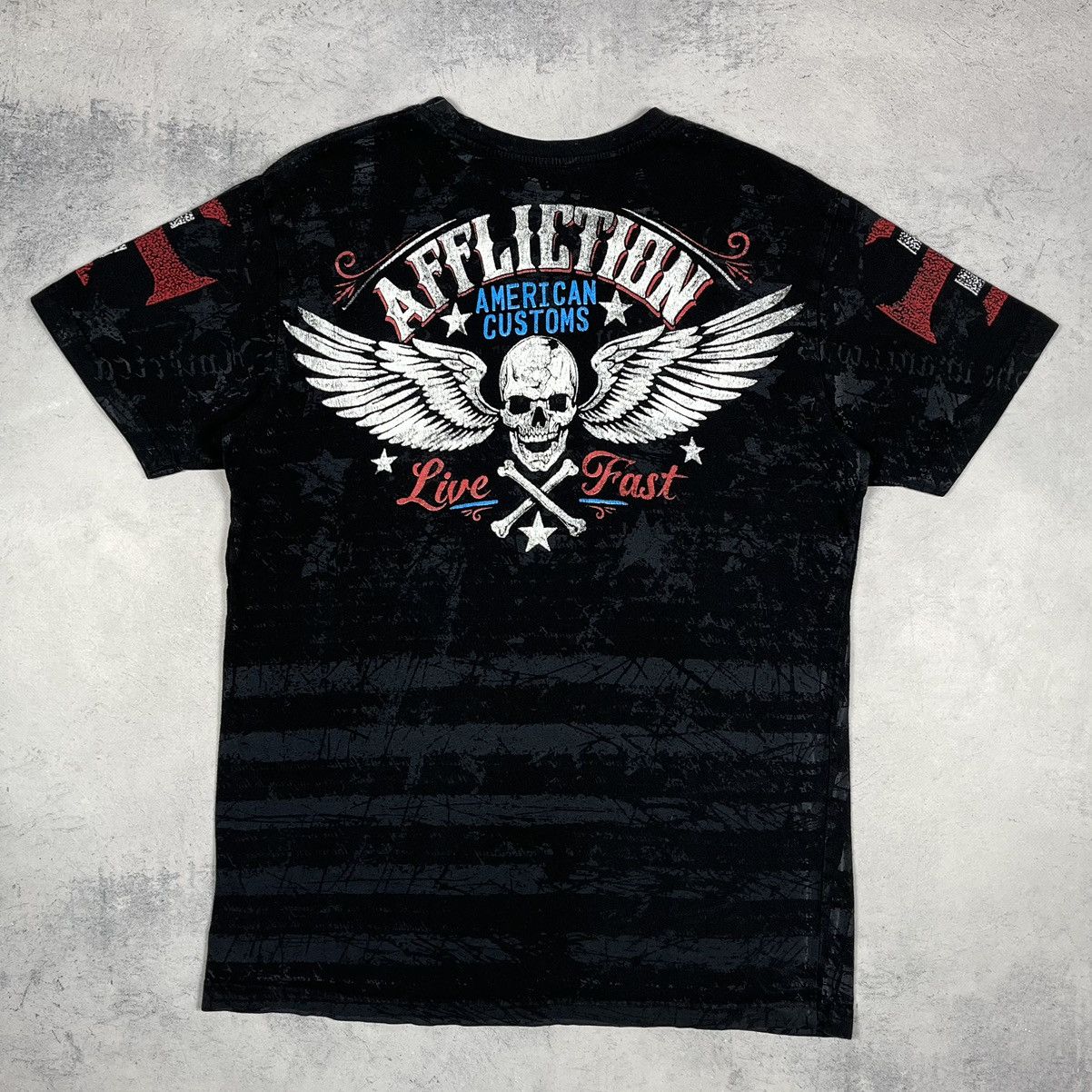 Affliction Vintage Affliction Y2K All Over Print Skulls T Shirt 00’s Size US M / EU 48-50 / 2 - 14 Thumbnail