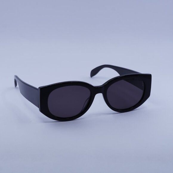 Alexander McQueen Alexander McQueen AM0330S 002 Sunglasses Black Oval Frame Size ONE SIZE - 5 Thumbnail
