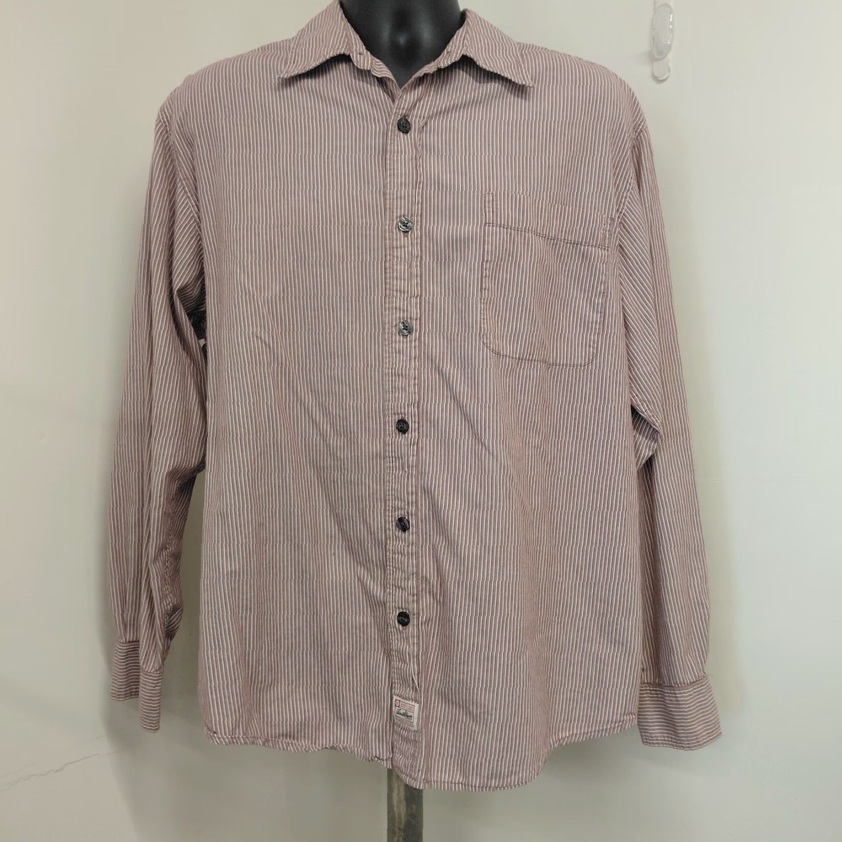 Levi's Levi’s Shirt Men’s L Burgundy & Ivory Long Sleeve Button-Up Casual, Workwear, Travel Size US L / EU 52-54 / 3 - 2 Thumbnail