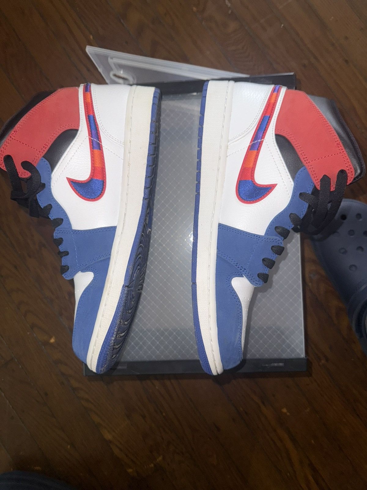 Jordan Brand × Nike Jordan 1 Mid multi-color swoosh Size US 9.5 / EU 42-43 - 1 Thumbnail