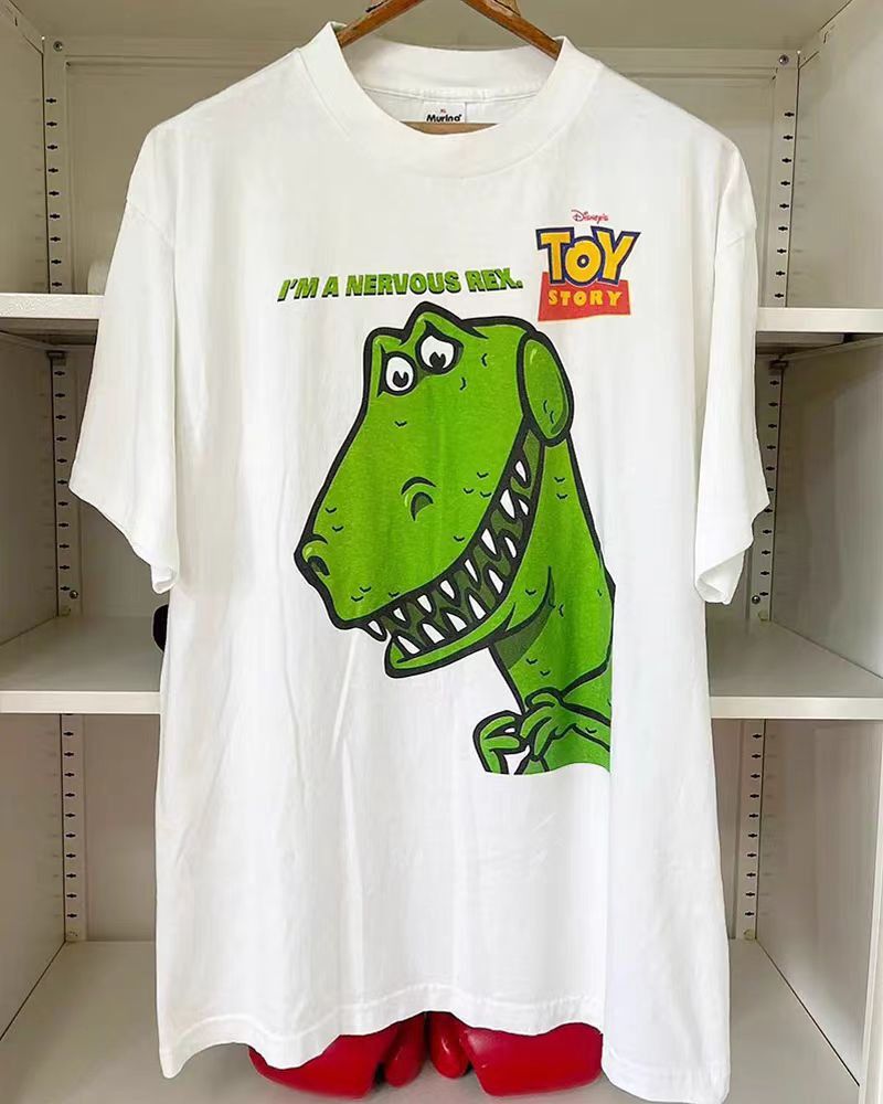 Vintage Street Dinosaur Print Short Sleeve T Shirt White Size US XL / EU 56 / 4 - 1 Thumbnail