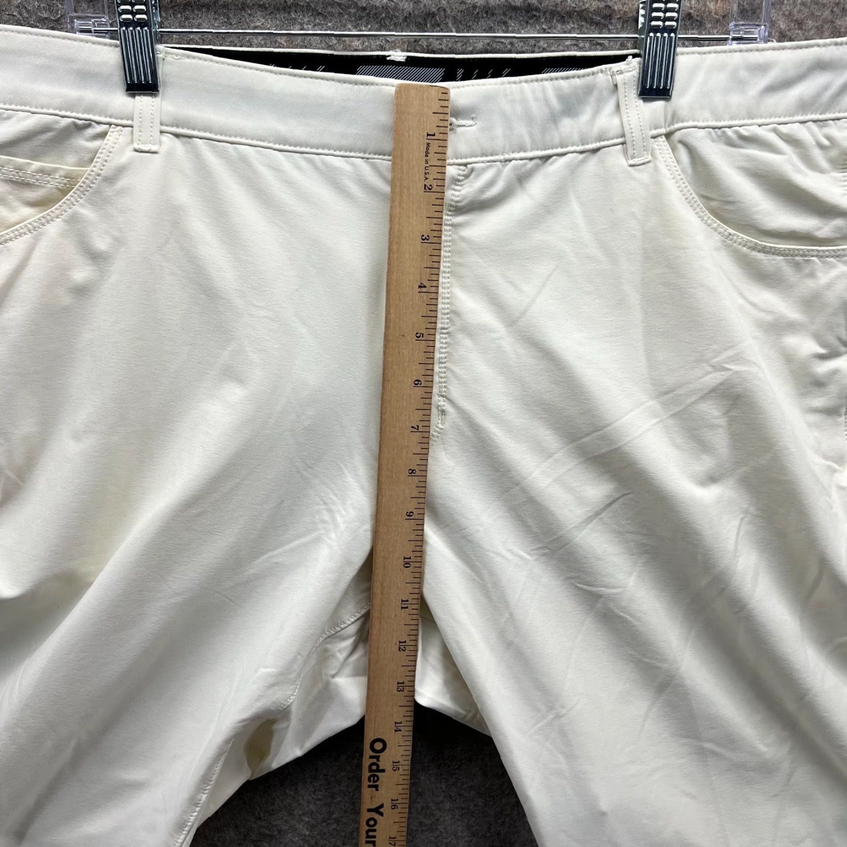 Nike Nike Pants Slim Chino Mens 40x32 Flat Front Dri-Fit Nylon Ivory White Athletic Casual Workwear Size US 40 / EU 56 - 3 Thumbnail