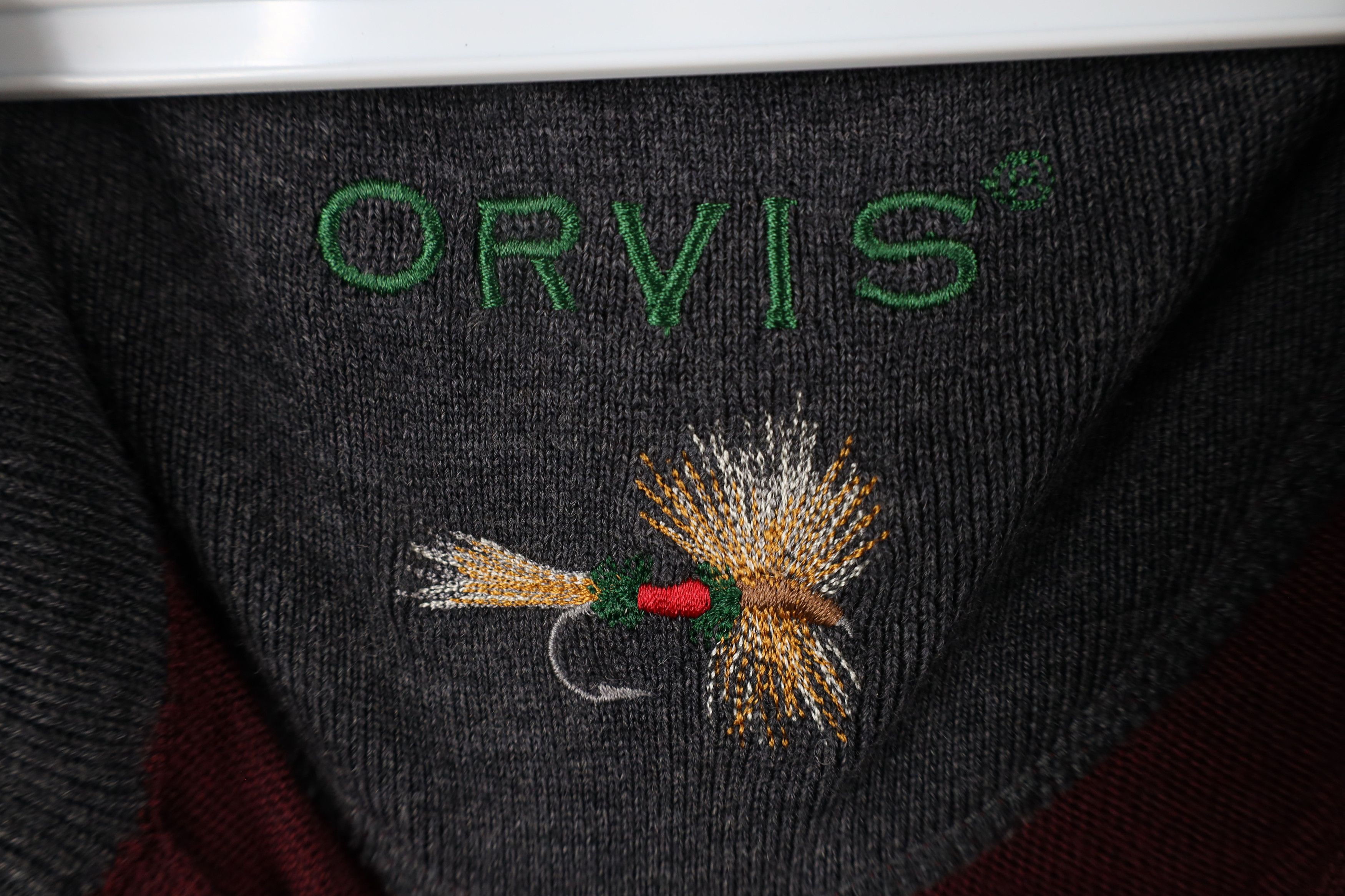 Orvis × Vintage Vintage Orvis Wool Knit Half Zip Pullover Sweater Maroon Size US L / EU 52-54 / 3 - 5 Thumbnail