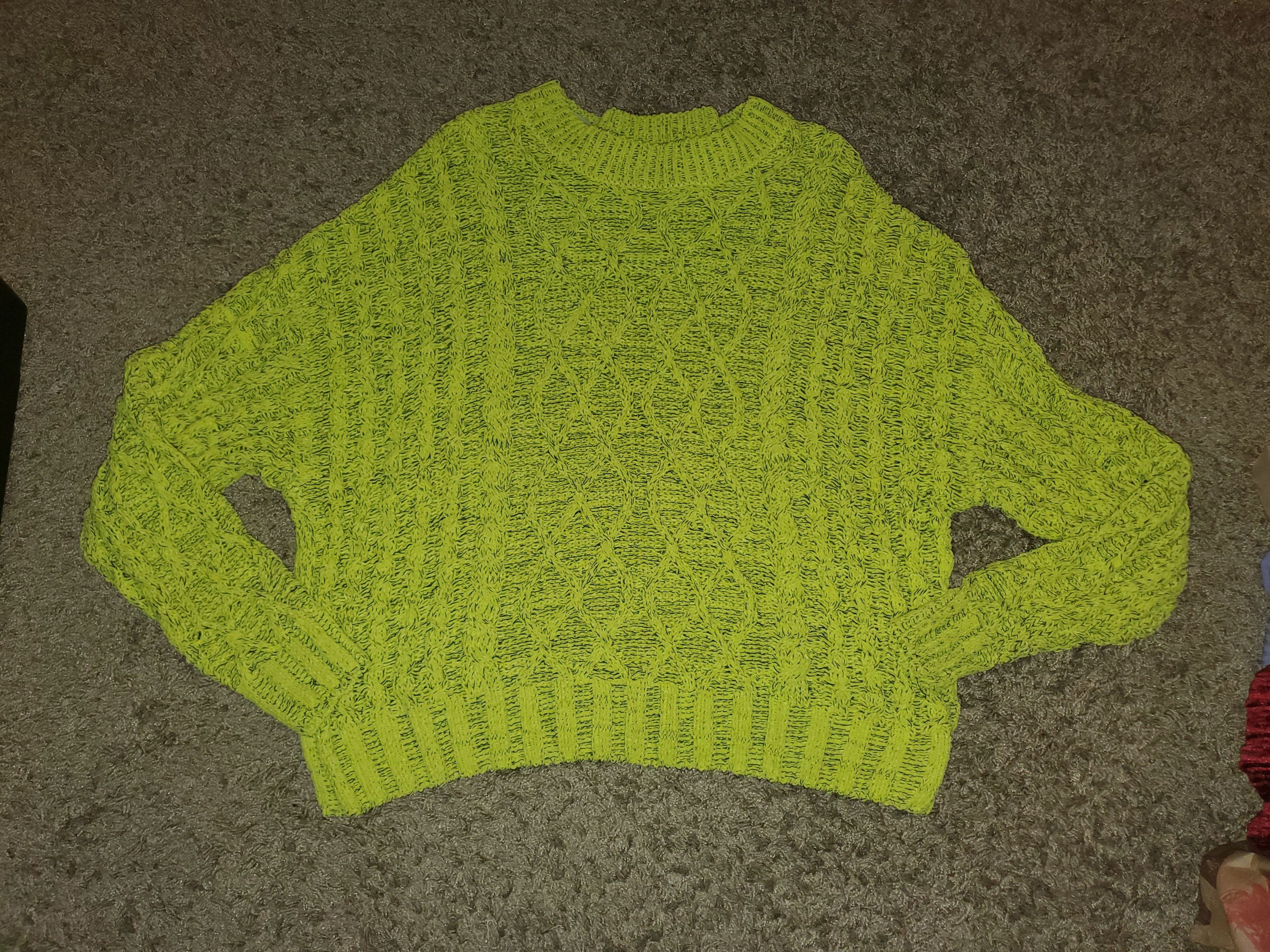 Other Women's Bright Neon Cable Knit Sweater (size XL) Size XL / US 12-14 / IT 48-50 - 5 Thumbnail