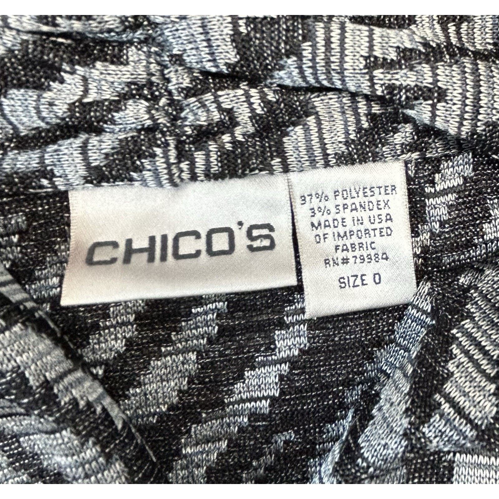 Chicos Chico’s Women’s Sz 0 Black & Grey Pattern Cardigan Size S / US 4 / IT 40 - 7 Thumbnail