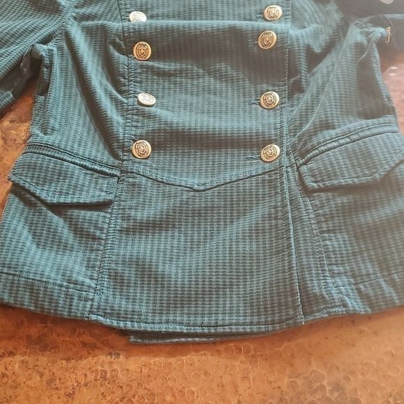 Vintage CAbi Lennon Jacket Legion Teal Green Corduroy Military Style Size M / US 6-8 / IT 42-44 - 5 Thumbnail