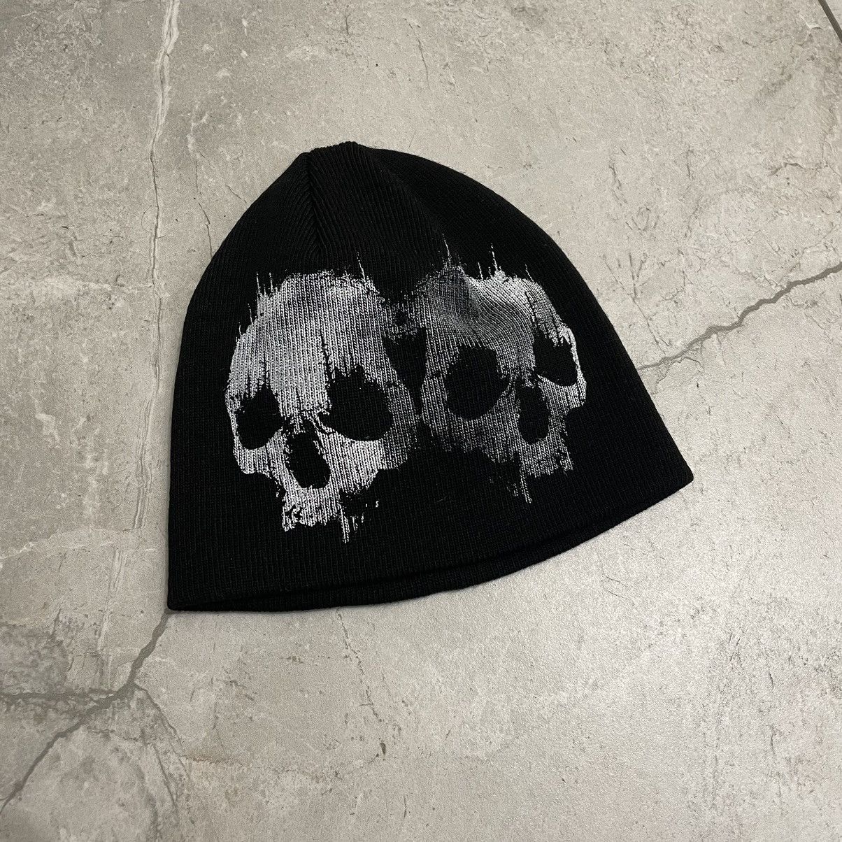 Other Beanie Hat y2k skull and forest pattern alt grunge gorp core Size ONE SIZE - 2 Thumbnail