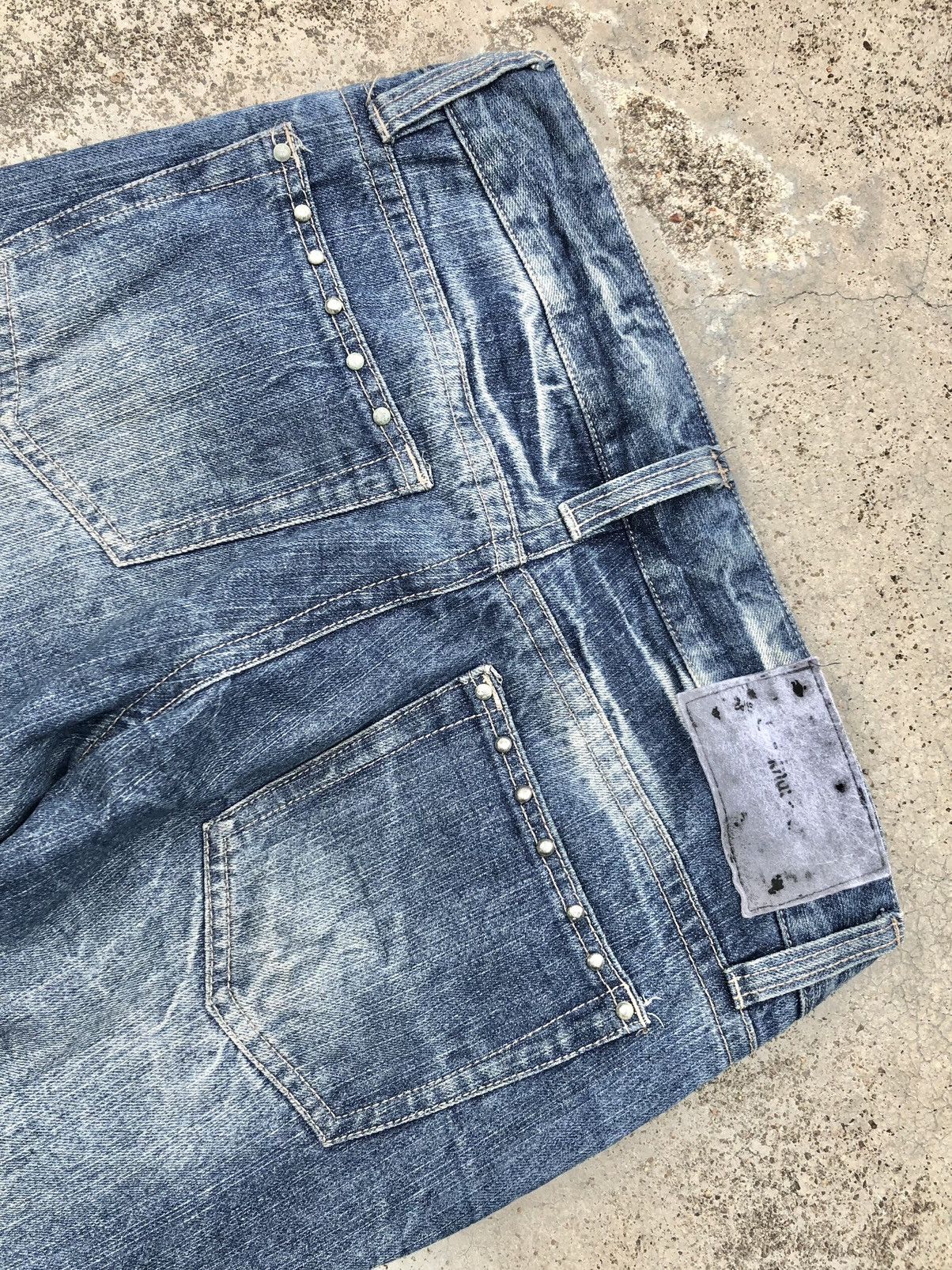 Japanese Brand × Seditionaries STUDDED DISTRESSED DENIM BY VINTAGE STANDARD JEANS Size 31" - 8 Thumbnail