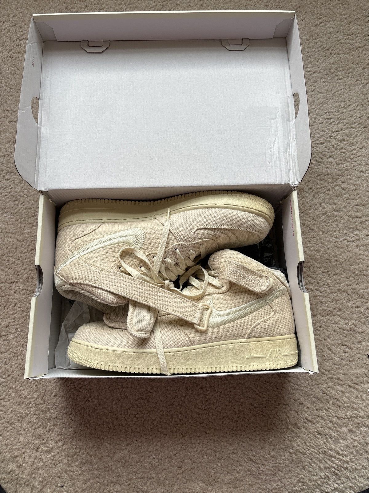 image of Nike x Stussy Af1 Mid Shoes in Beige, Men's (Size 11.5)