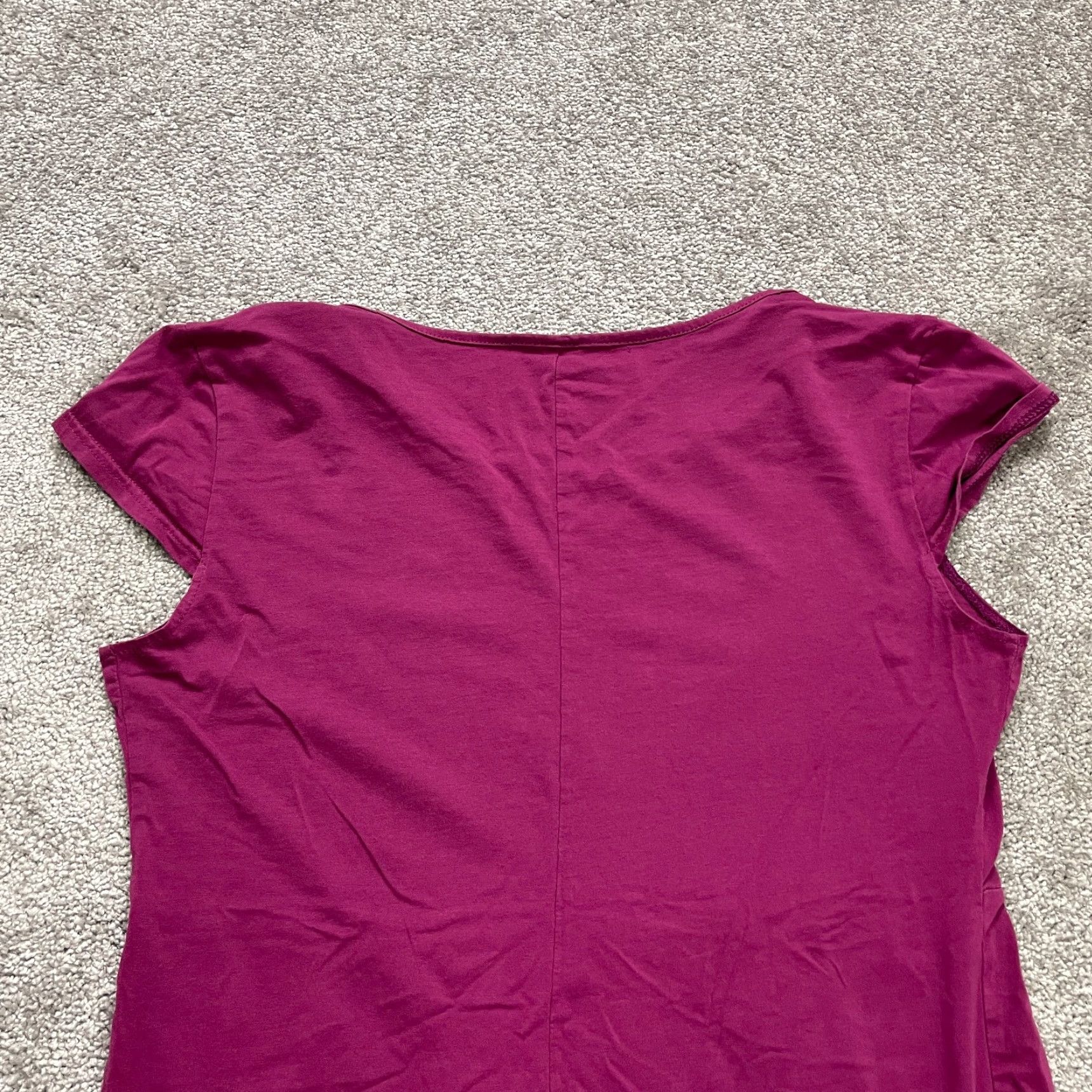 Vintage Unbranded Casual Sheath Dress Womens Medium Solid Purple Cap Sleeve Round Neck Lightweight Midi Size M / US 6-8 / IT 42-44 - 5 Thumbnail
