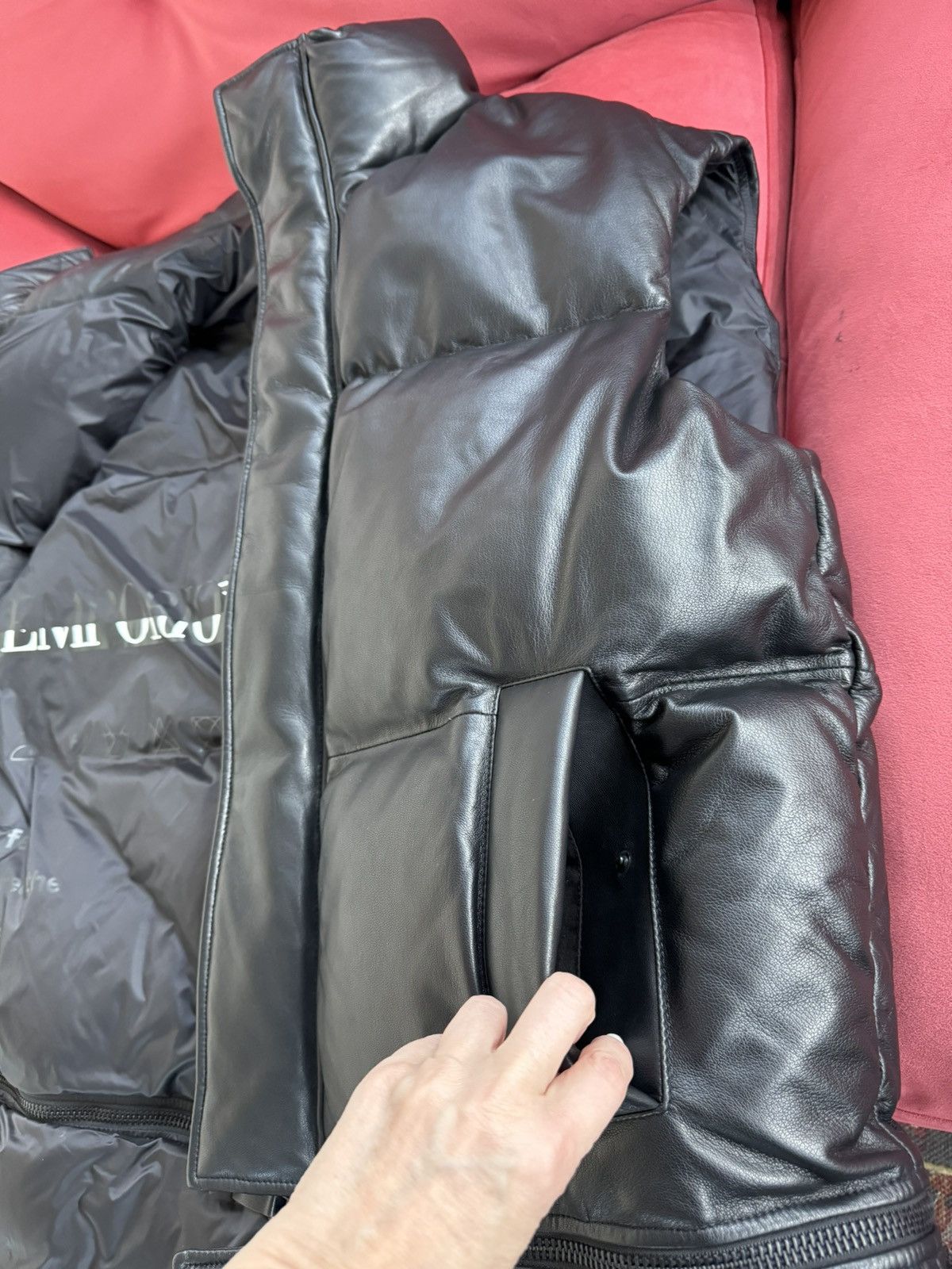 Emporio Armani Emporio Armani black lamb skin puffer, duck down, size XXL Size US XXL / EU 58 / 5 - 13 Thumbnail