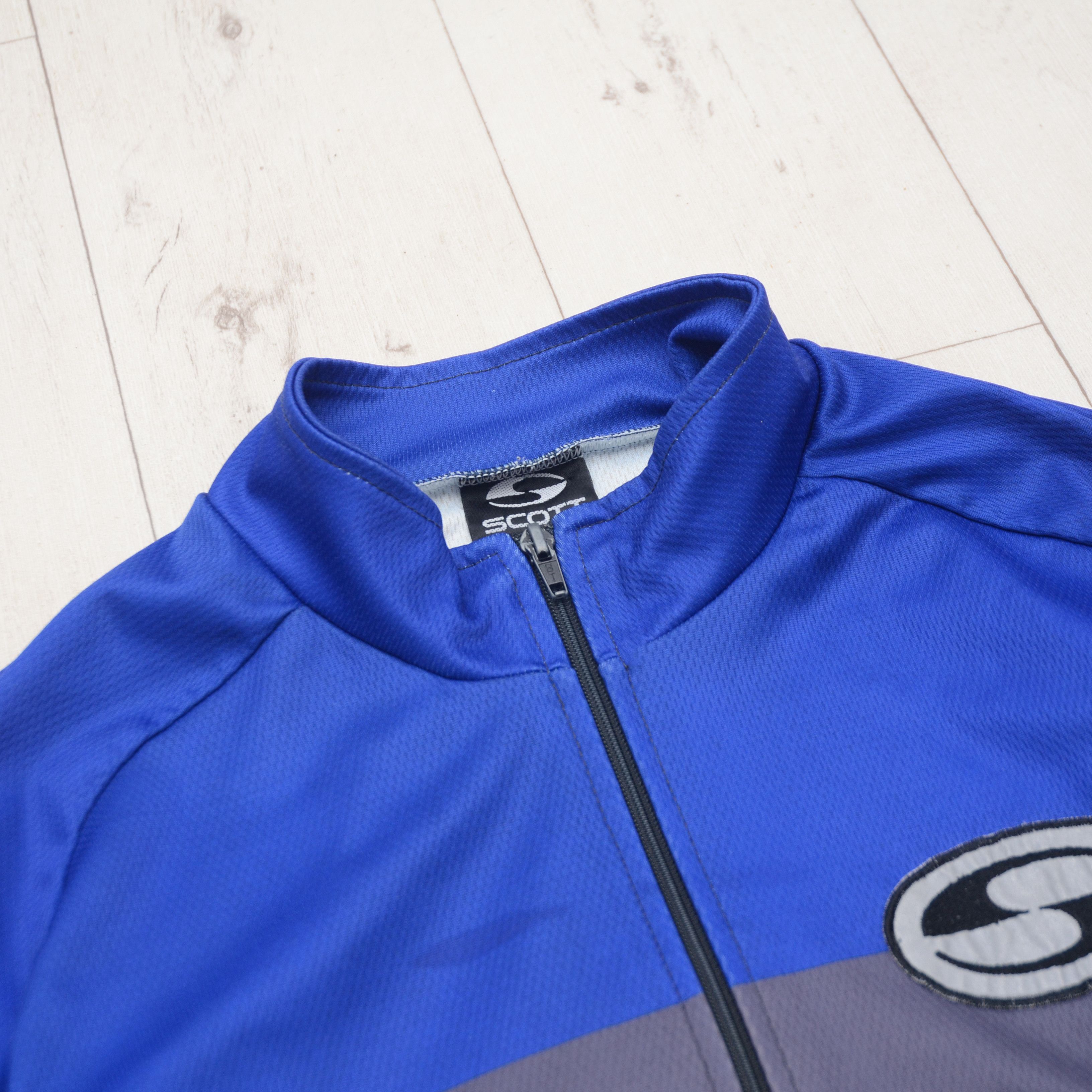 Bicycle × Schott SCOTT Cycling Jacket Men's M Blue Coolmax Vintage Jersey Size US M / EU 48-50 / 2 - 4 Thumbnail