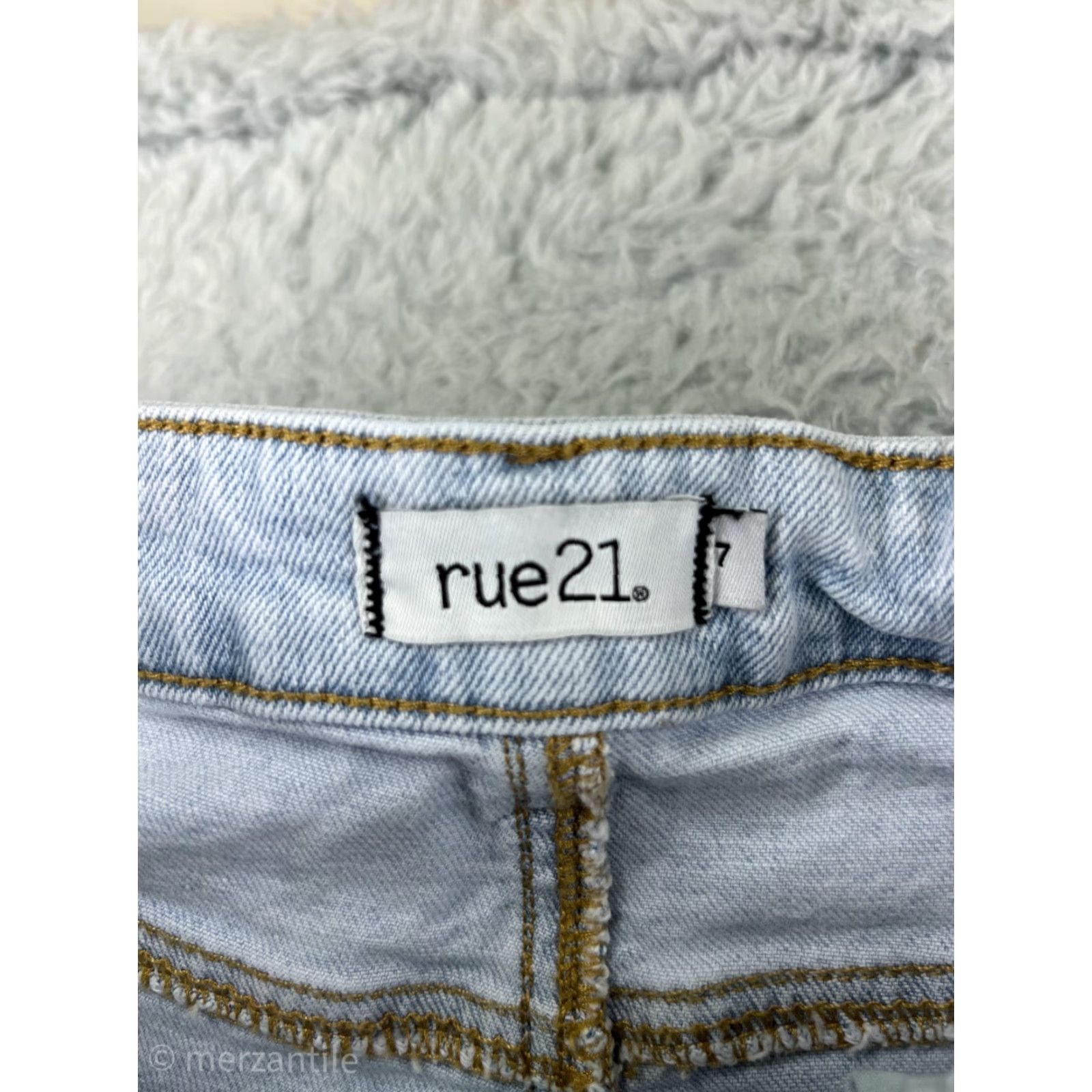 Vintage Rue21 Blue Denim Jeans Women 7 Wide-Leg 90s Look Cotton Blend Stretch Jeans Size 28" / US 6 / IT 42 - 4 Thumbnail