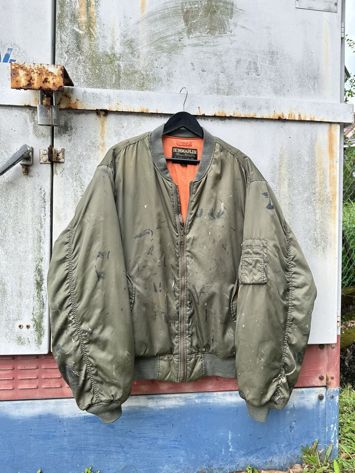 Vintage 🪖Vintage THRASHED MA-1 Man Intermediate Bomber Jacket Size US XXL / EU 58 / 5 - 3 Thumbnail